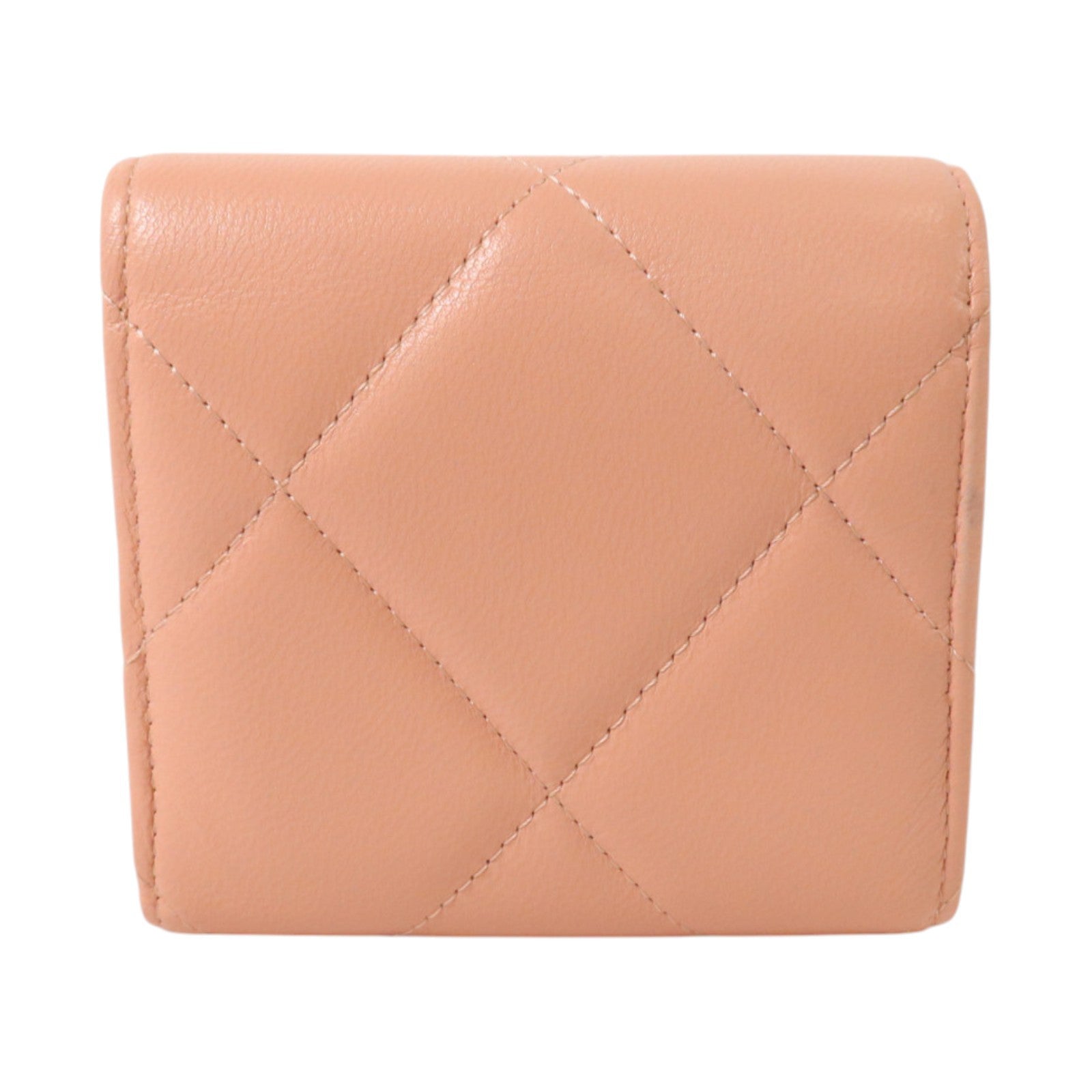 CHANEL 羊皮皮革Chanel 19 Small Flap Wallet金扣錢包