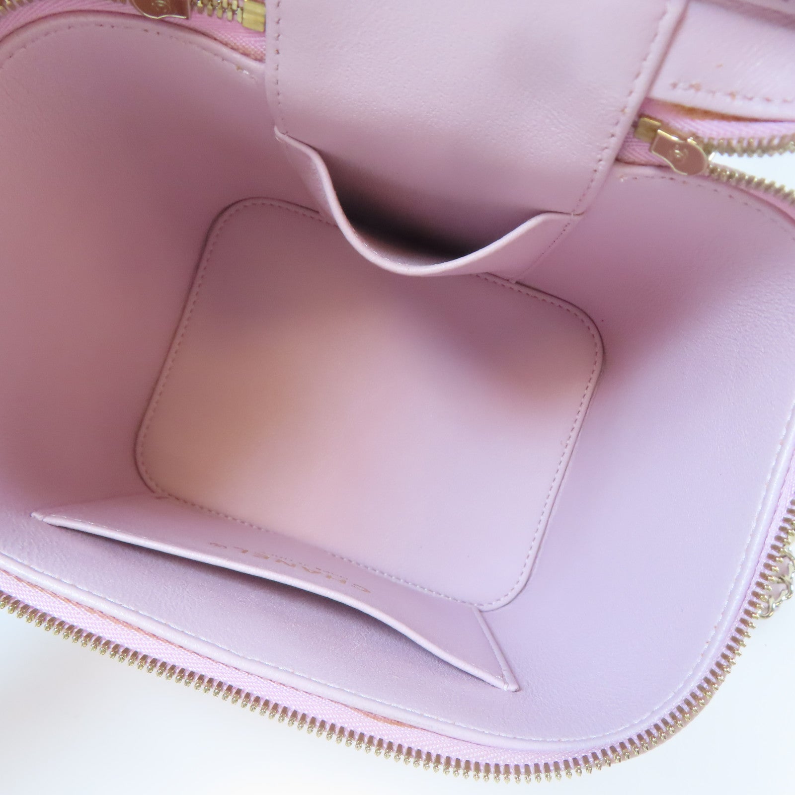 CHANEL 【激減優惠】菱格Caviar皮革Vanity Case金扣手挽肩背兩用袋粉紅色