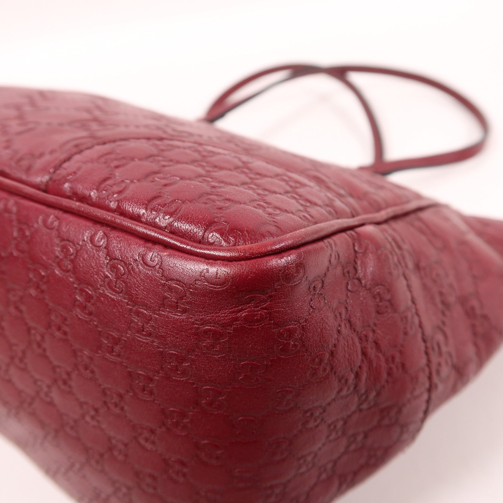 GUCCI GG GHW Shoulder Bag 353119 Calfskin Leather Red