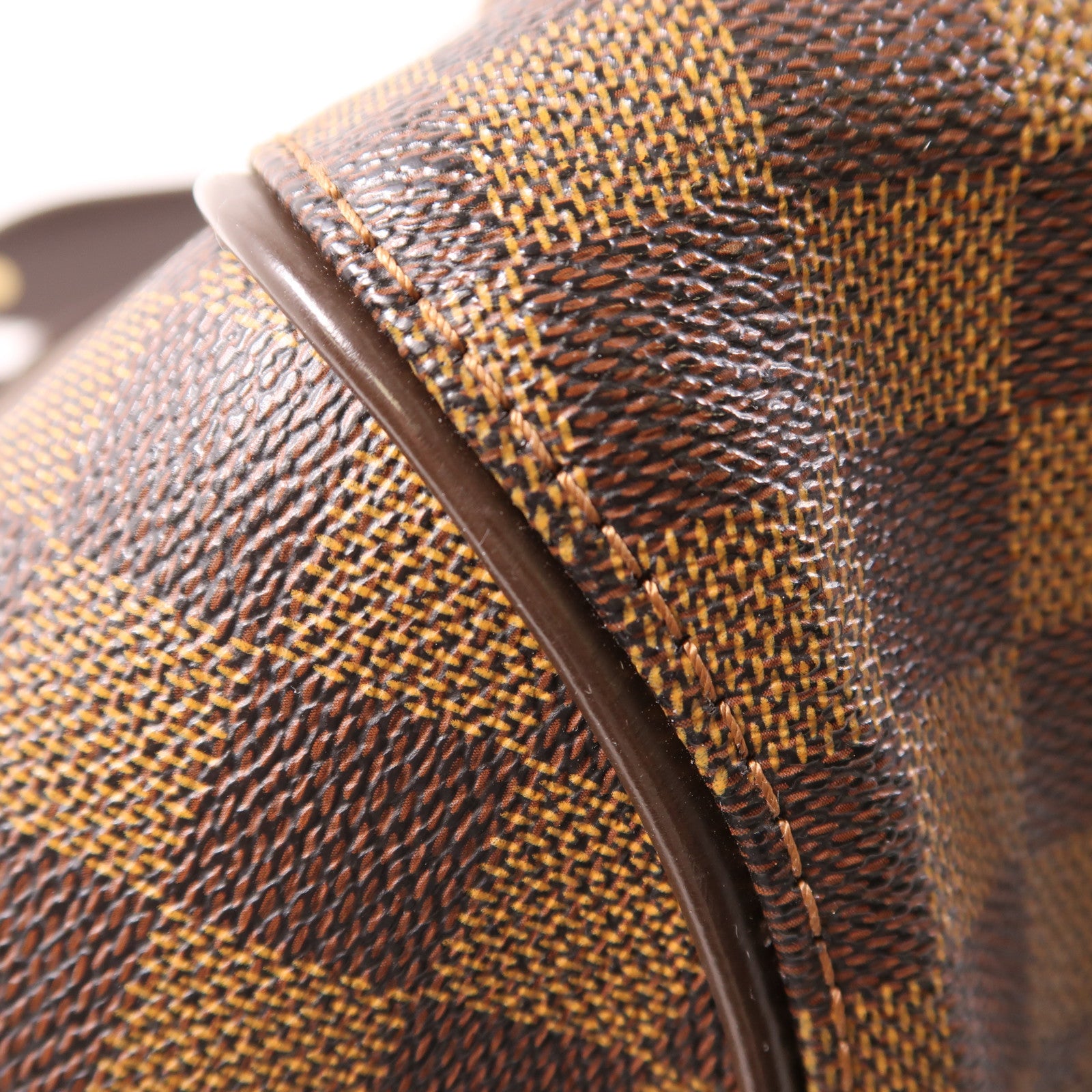 LOUIS VUITTON Damier Sistina MM金扣肩背袋棕色