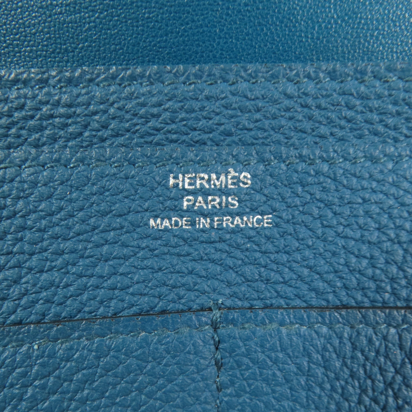 HERMES 【激減優惠】Clemence皮革Dogon Wallet銀扣長錢包Colvert