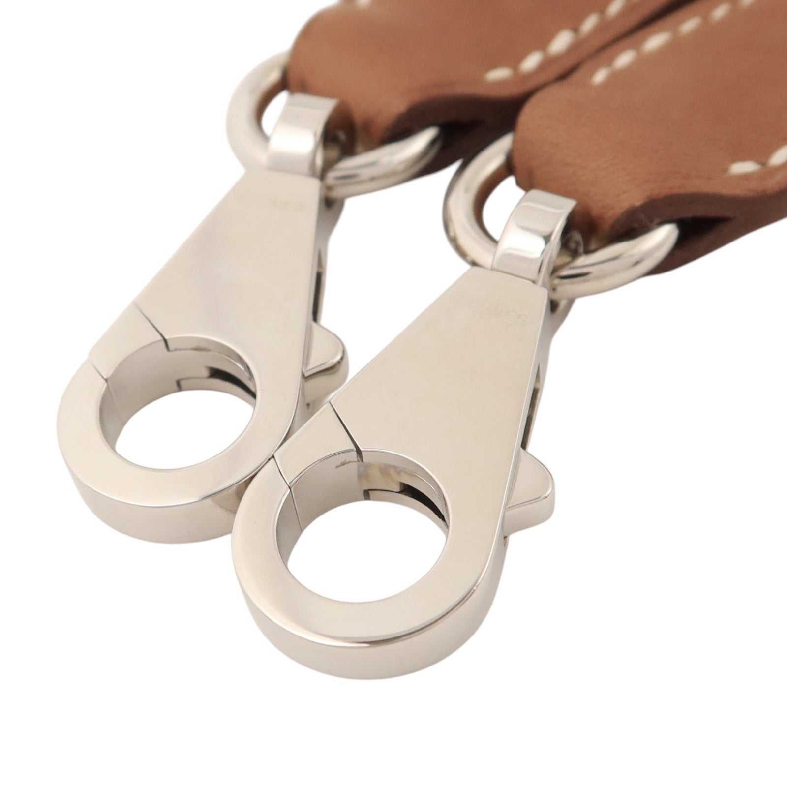 HERMES Barenia皮革Attache Soie Strap銀扣帶子Gold