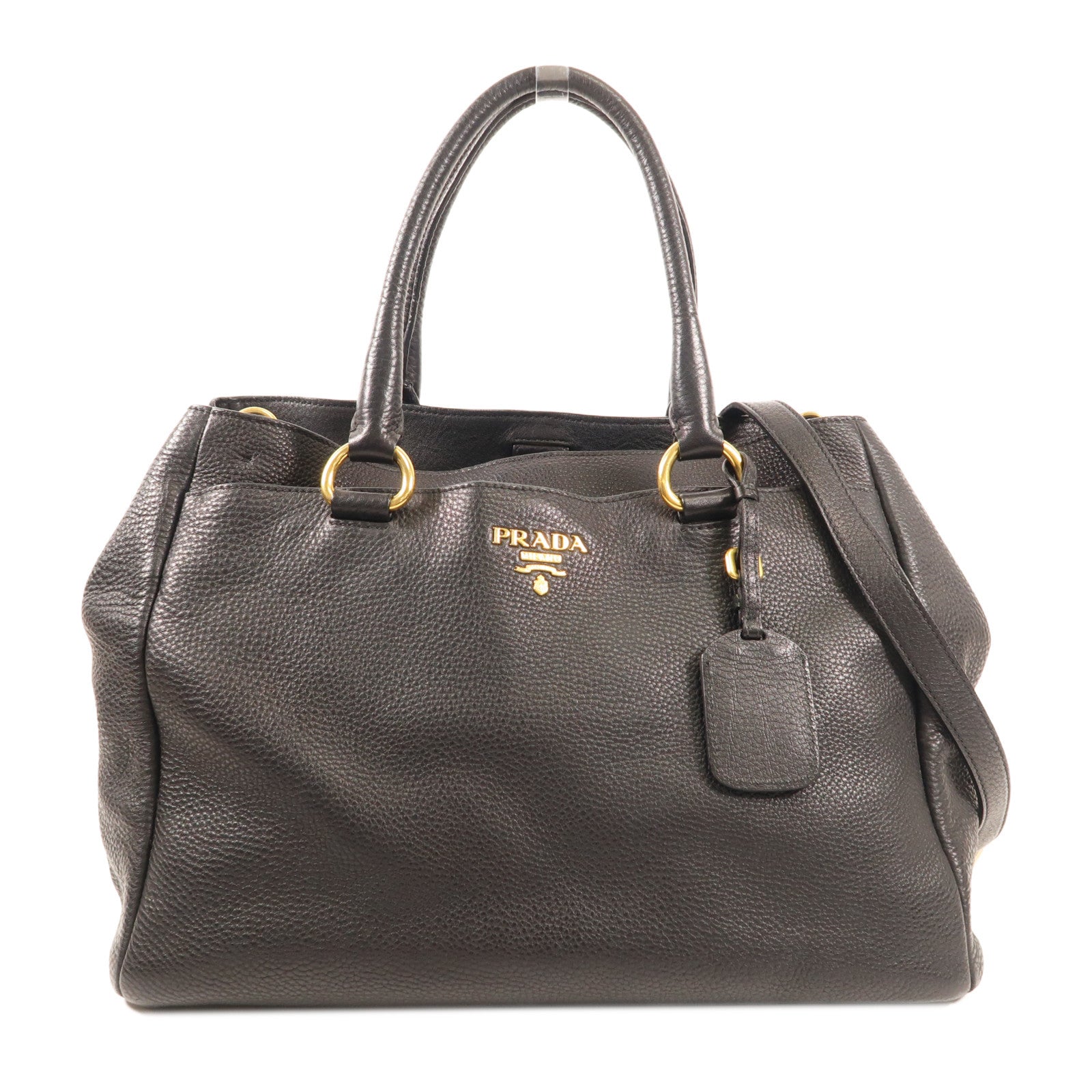PRADA 牛皮皮革2 Way Shoulder金扣手挽肩背兩用袋