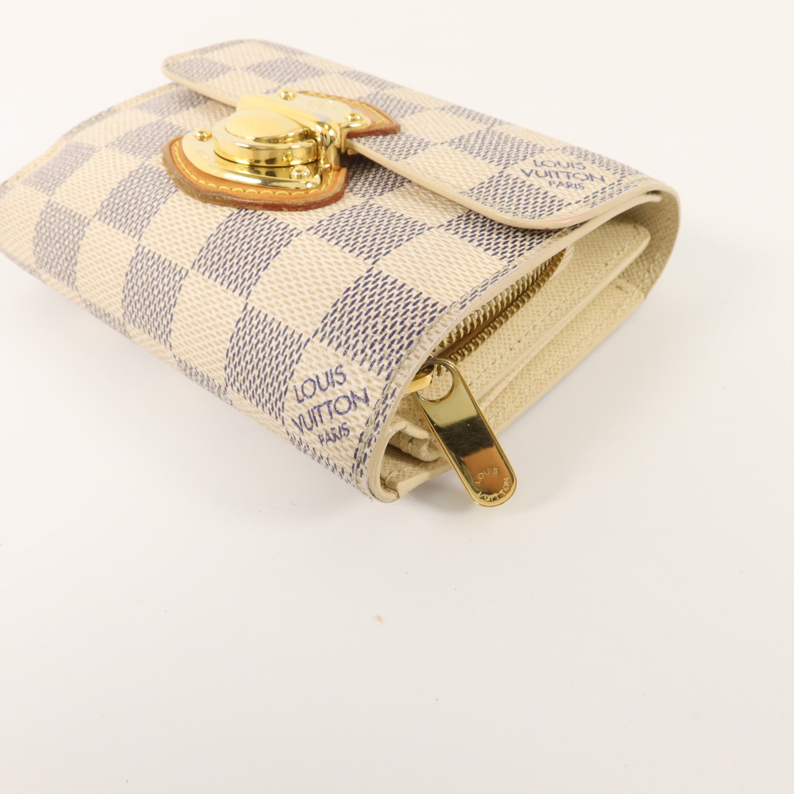 LOUIS VUITTON Damier Azur Portefeuille Joy Wallet金扣錢包