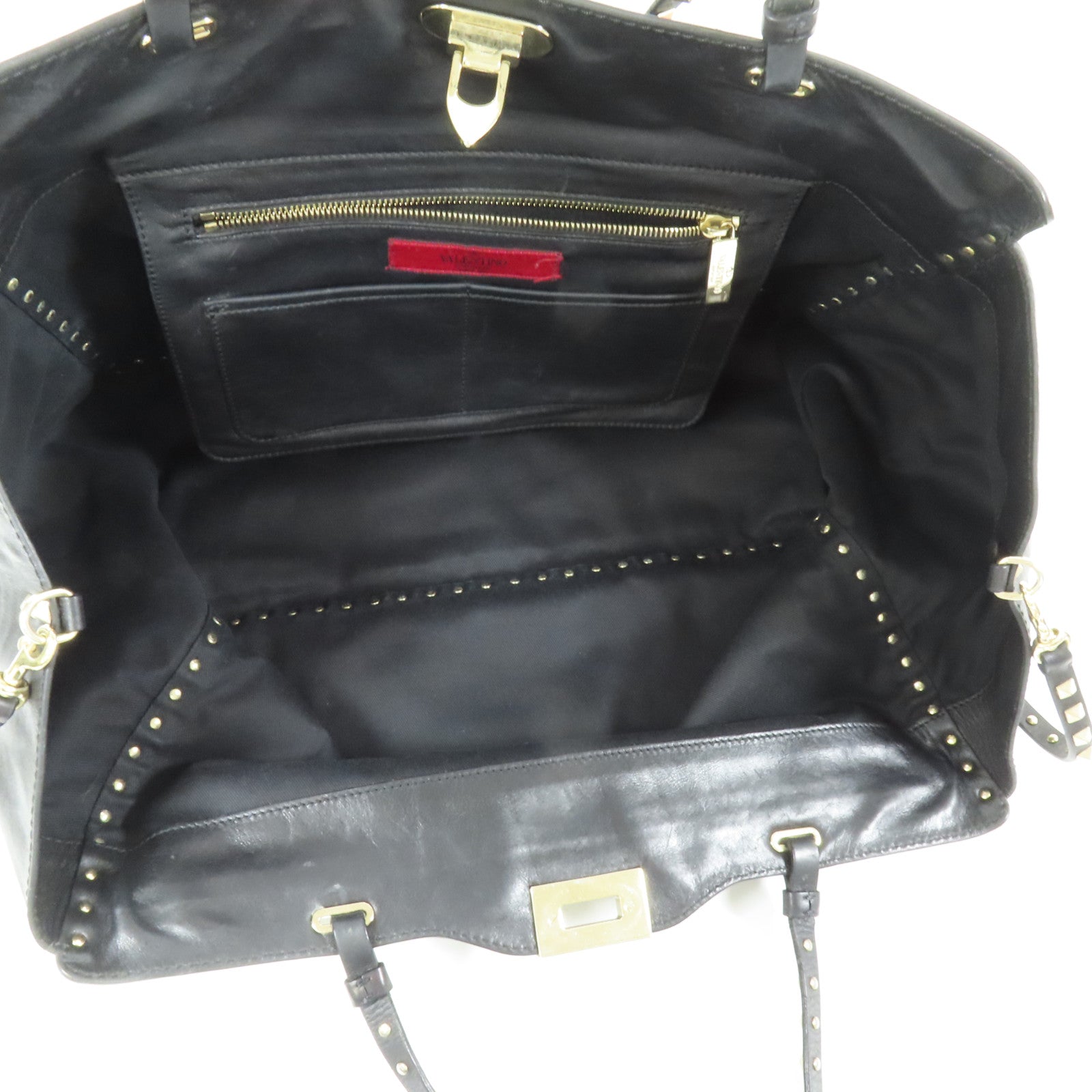 Valentino 牛皮皮革Rockstud金扣手挽肩背兩用袋