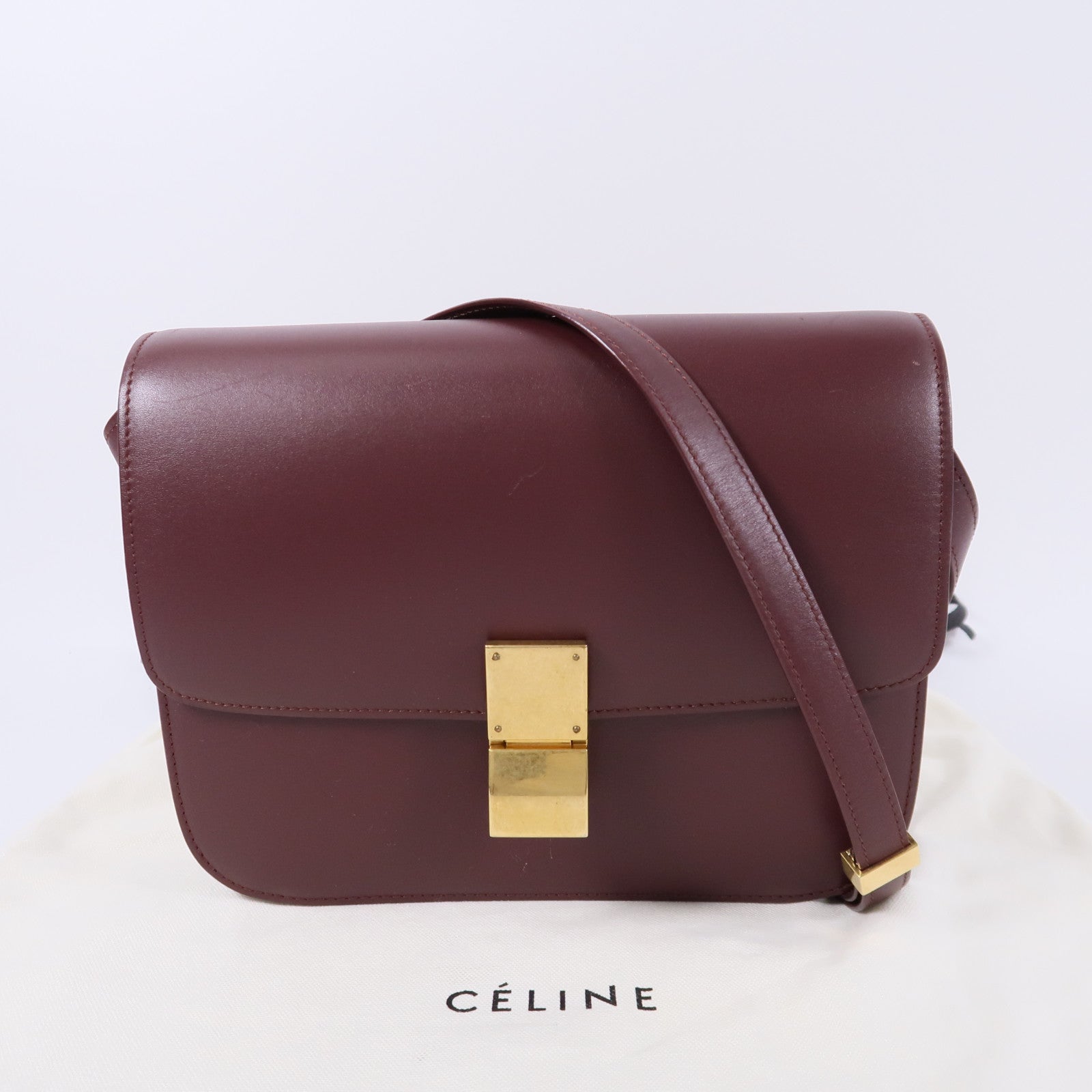 CELINE 牛皮皮革Classic Box Medium肩背袋