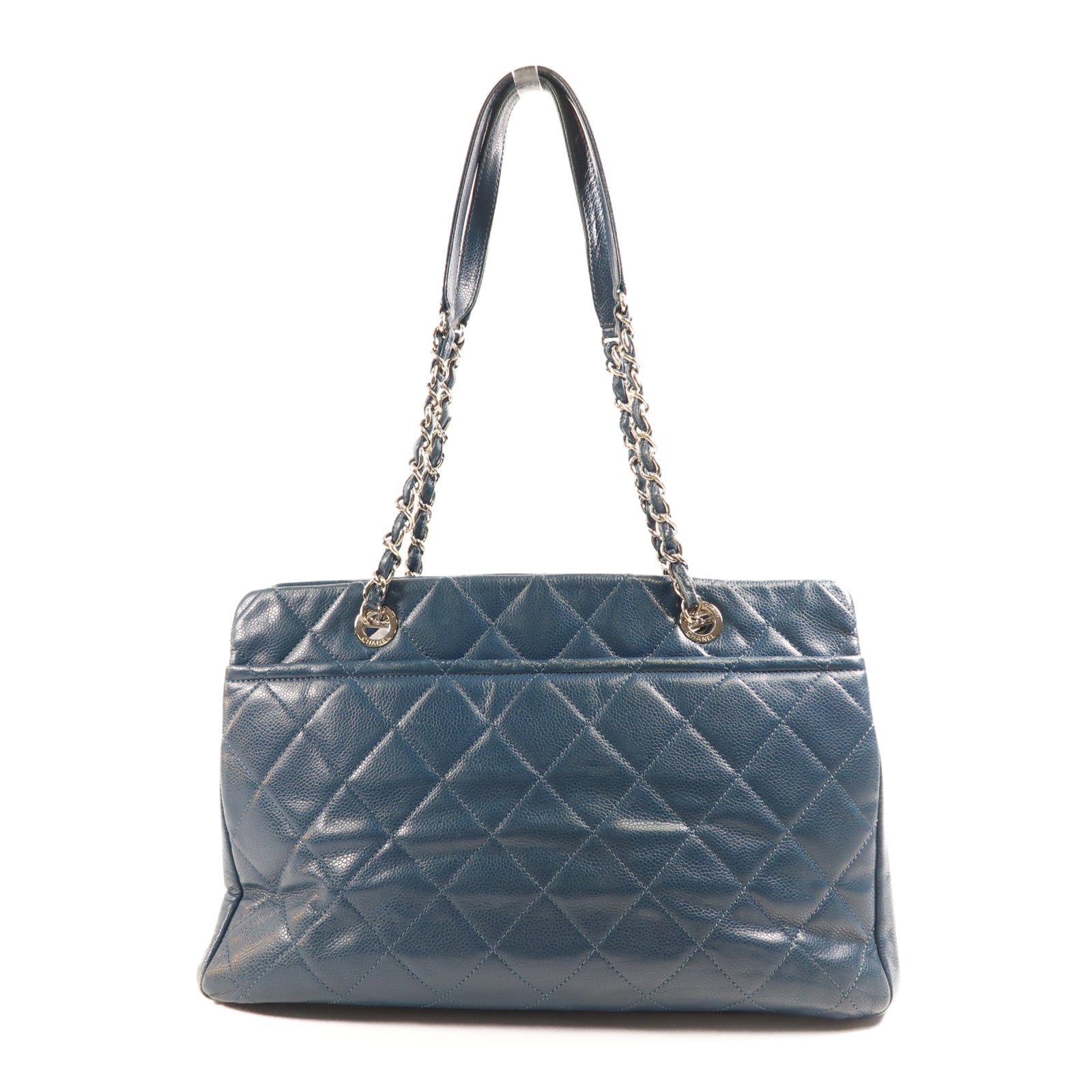 CHANEL 牛皮皮革Shoulder Bag銀扣肩背袋
