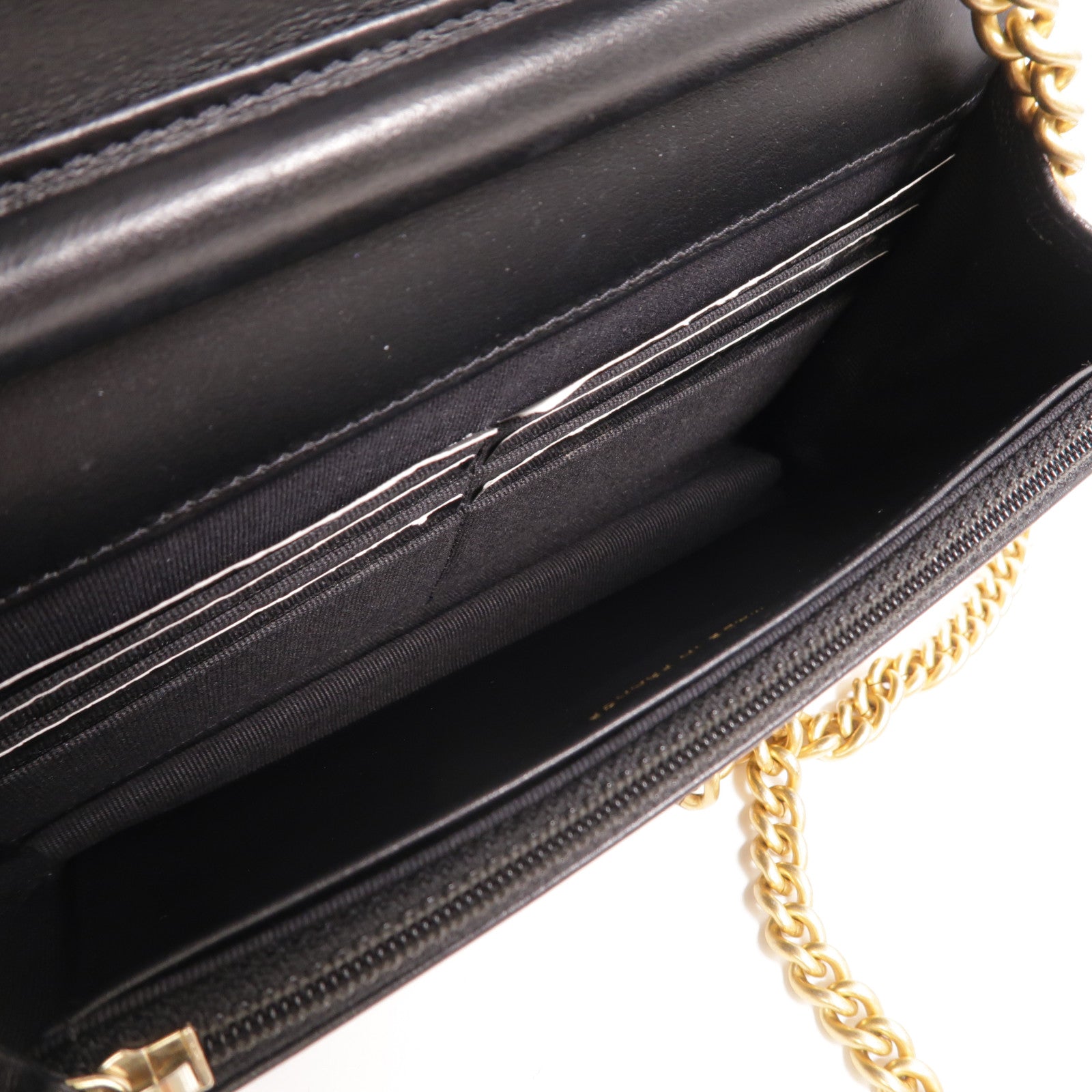 CHANEL 牛皮皮革Boy Wallet On Chain鏈帶肩背袋