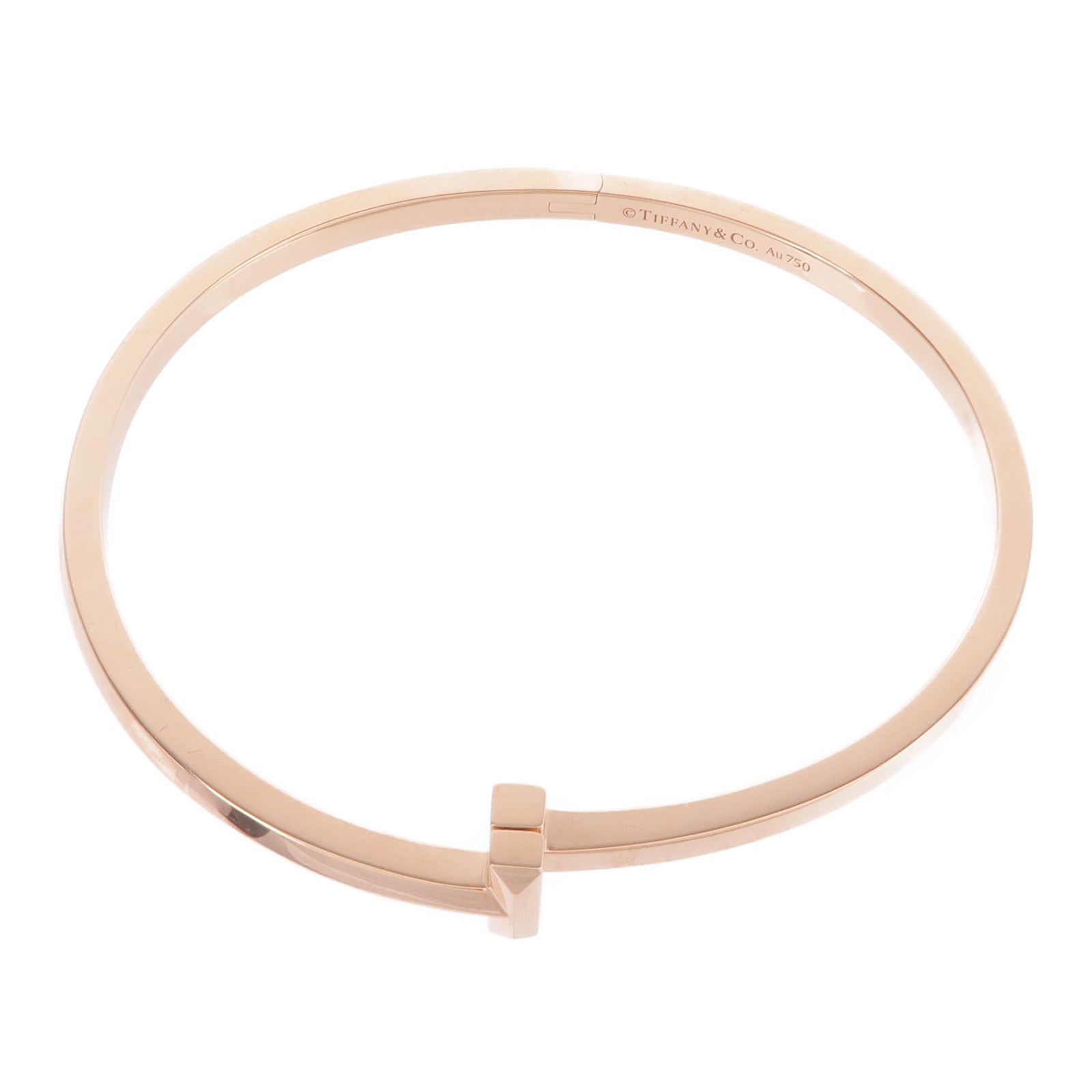 TIFFANY＆CO 18K玫瑰金T1 Narrow Hinged Bangle手鐲