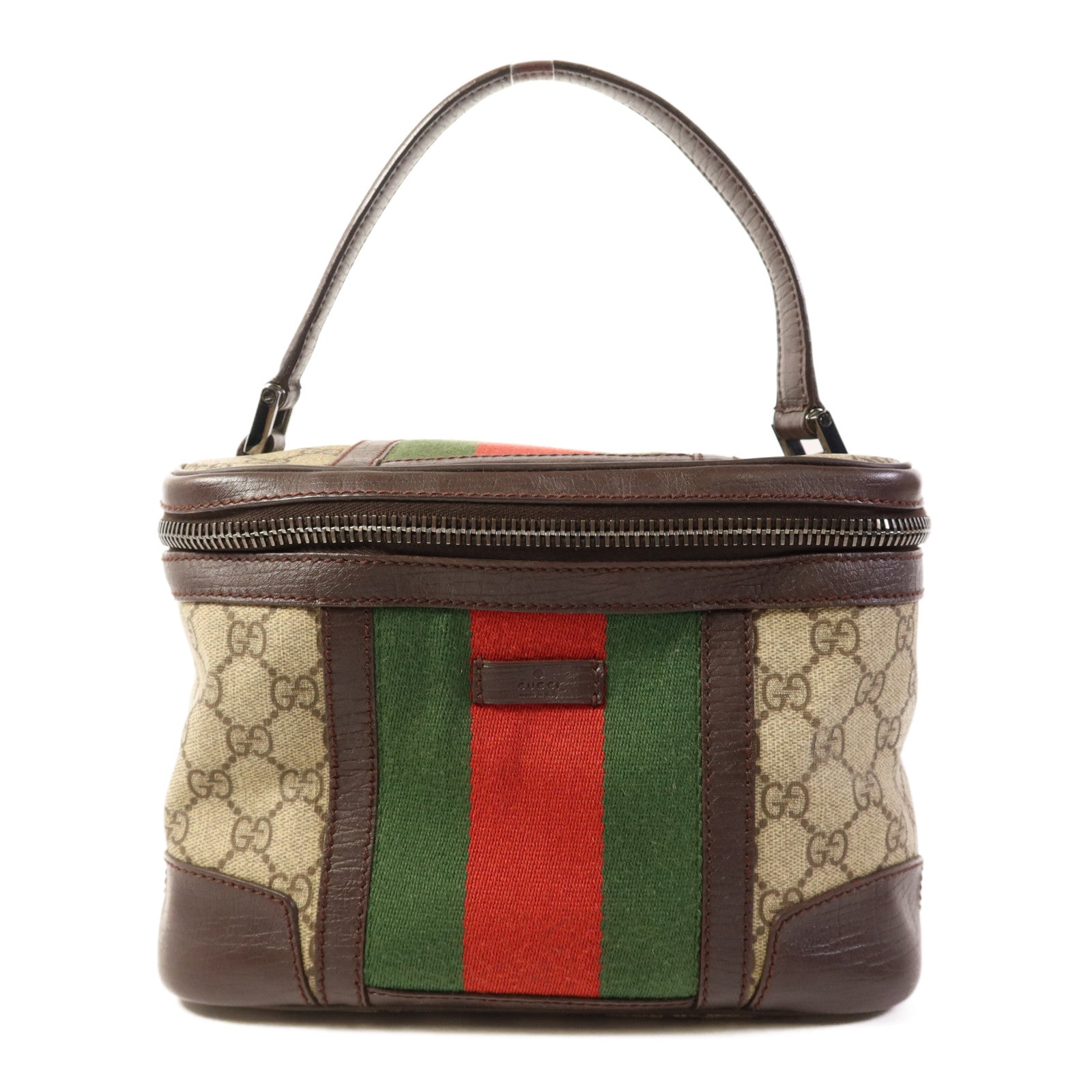 GUCCI 塗層帆布Cosmetic Bag銀扣化妝袋