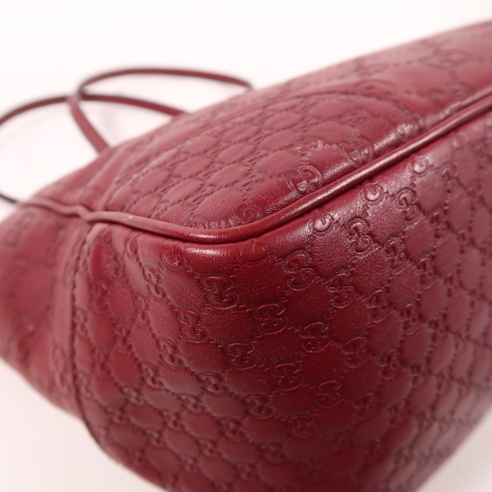 GUCCI GG GHW Shoulder Bag 353119 Calfskin Leather Red