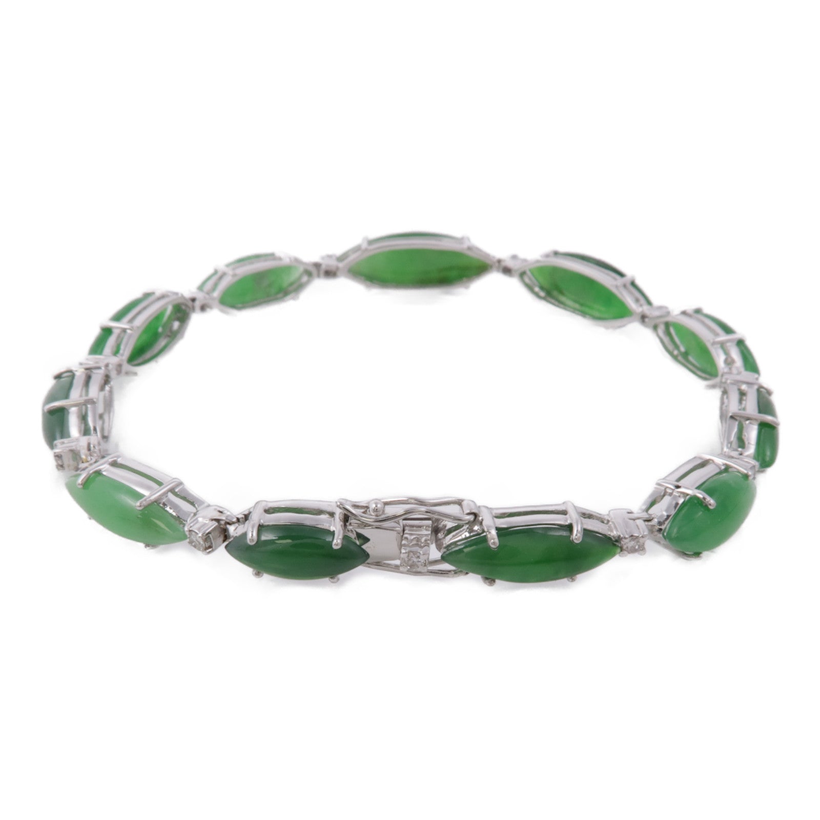 JEWELRY 18K白金Jade Diamond Bracelet翡翠/鑽石手鐲