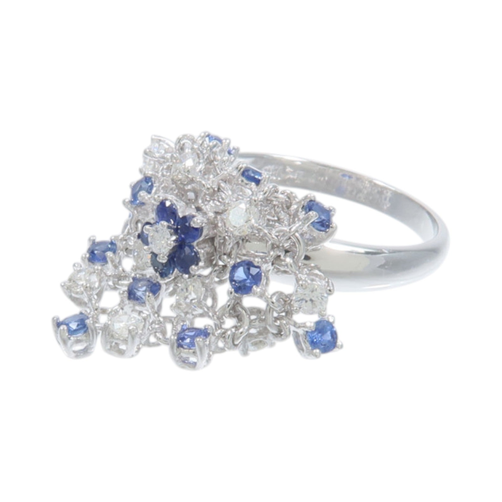 JEWELRY 18K白金Sapphire Diamond Ring藍寶石/鑽石戒指