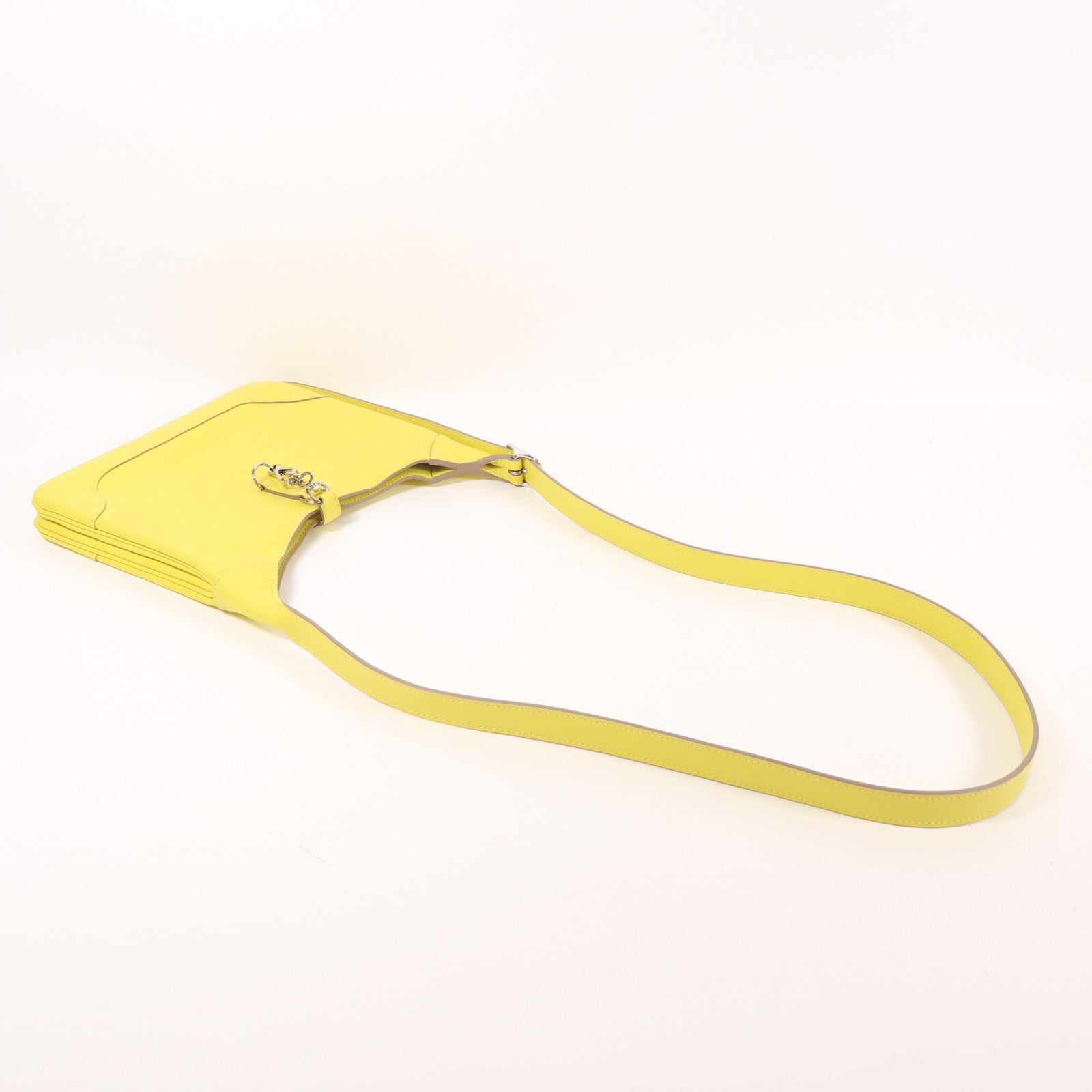 HERMES PHW Trim Duo 24 Shoulder Bag Swift Leather Lime