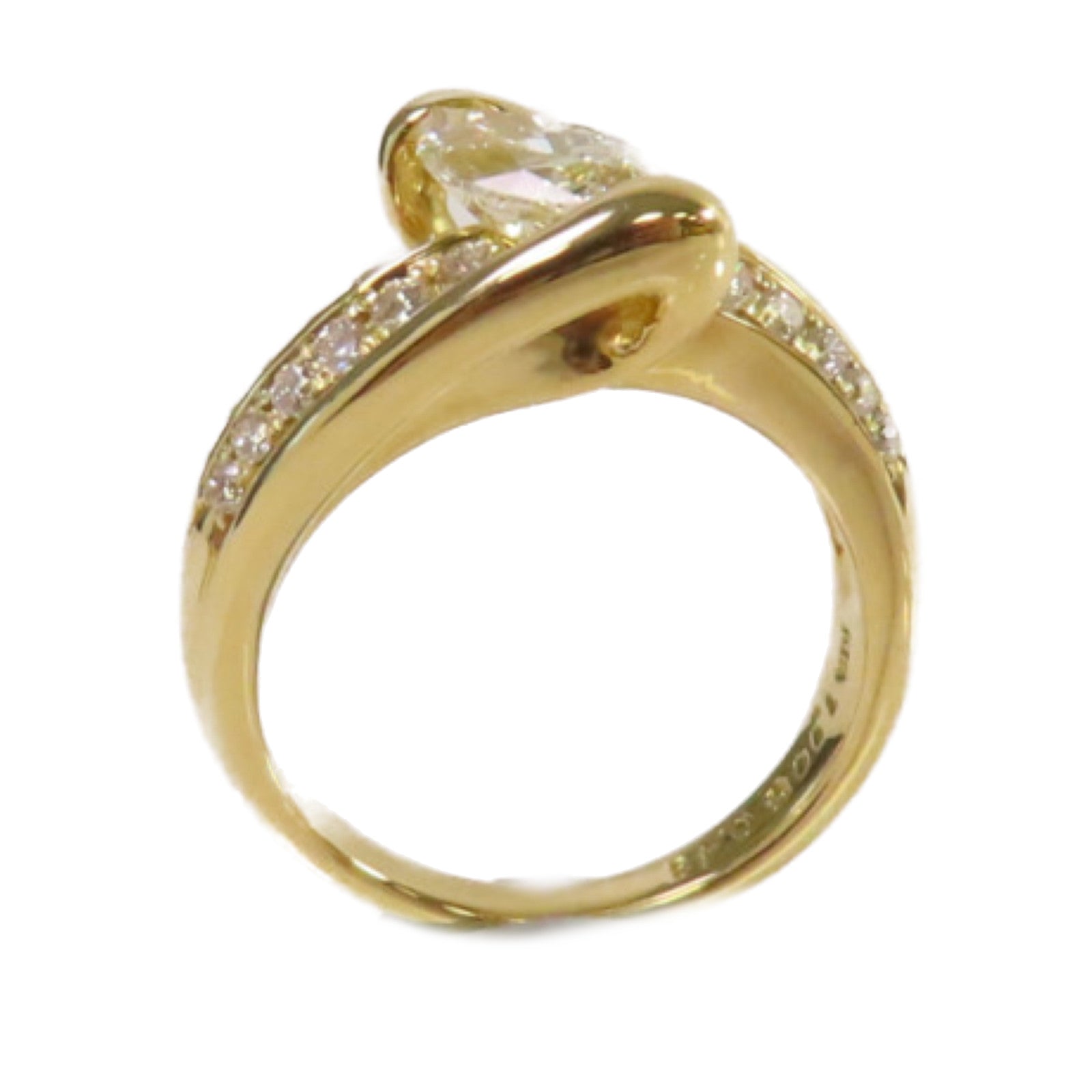 JEWELRY 【激減優惠】18K黃金/1.005ct/0.43ct鑽石Diamond Ring戒指US#5.5