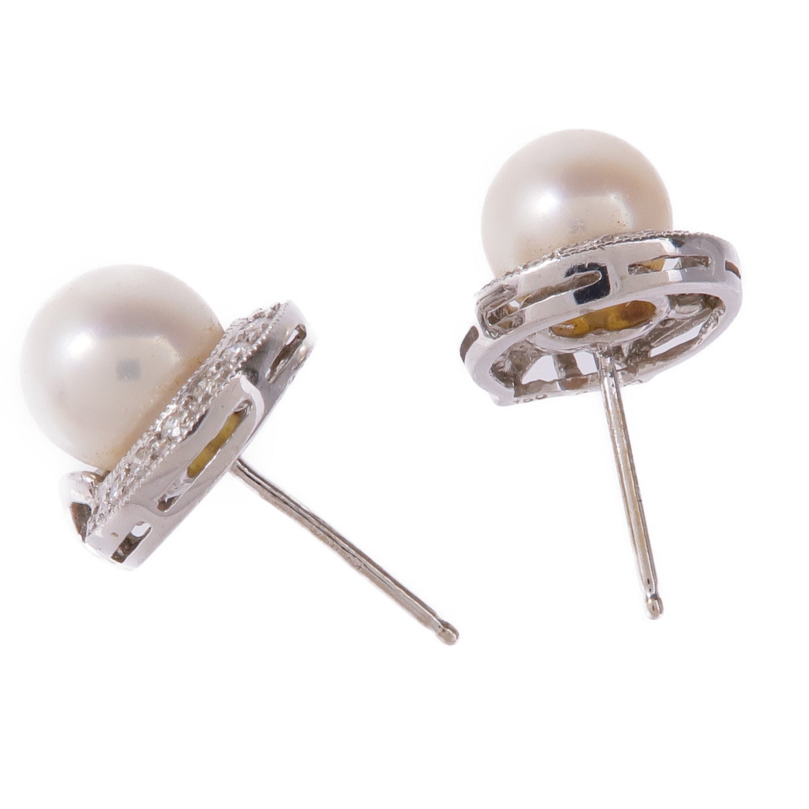 JEWELRY 【激減優惠】18K白金Pearl/Diamond Earrings珍珠/鑽石耳環