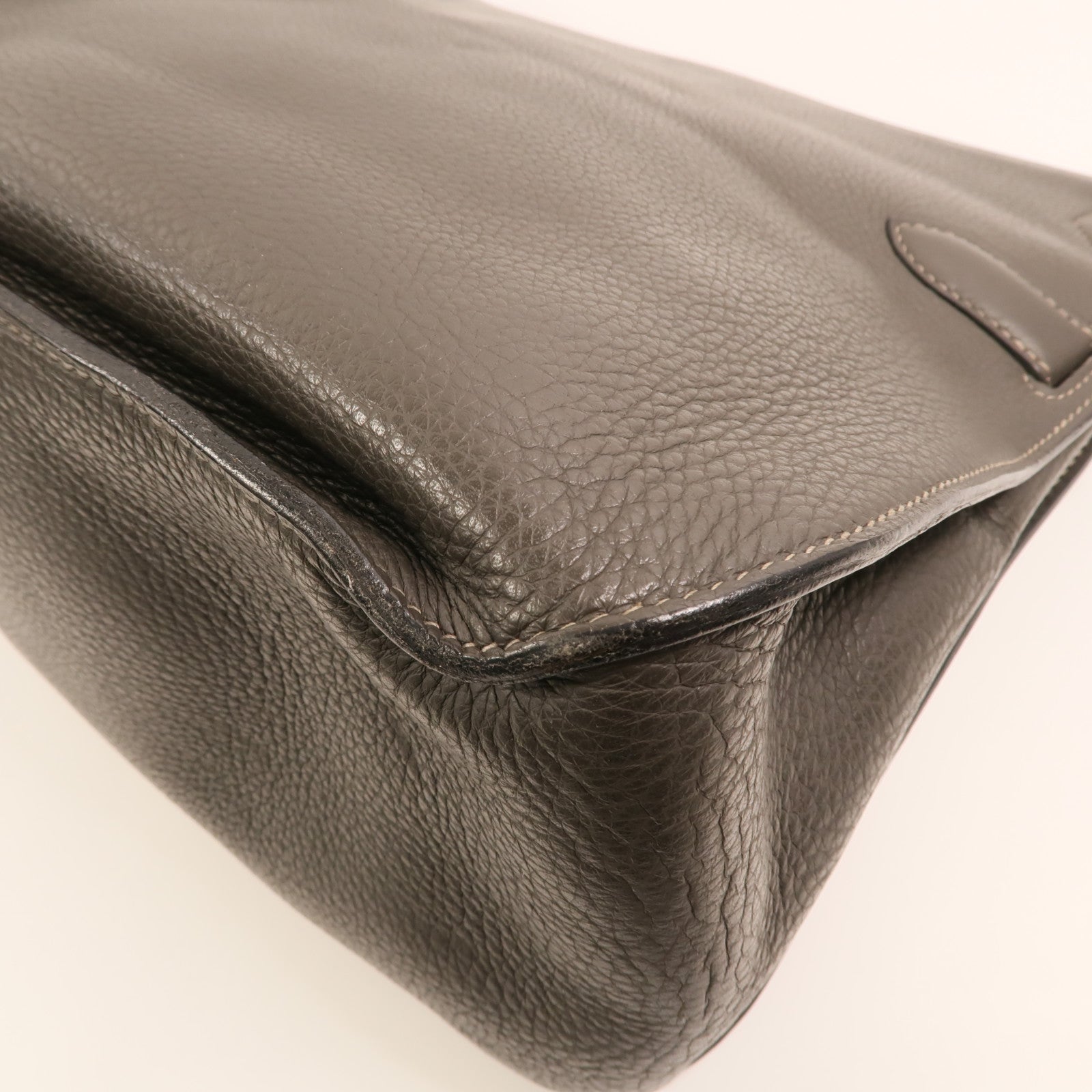 HERMES Togo皮革Jypesiere 37銀扣肩背袋Etain