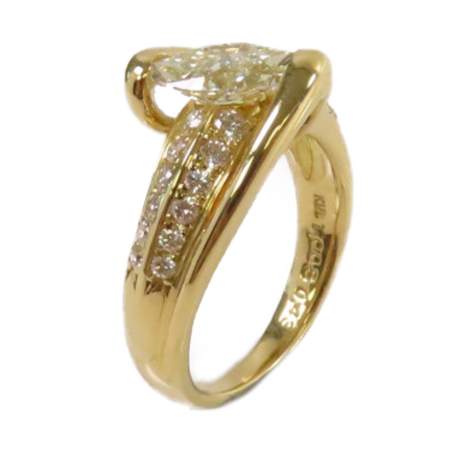 JEWELRY 【激減優惠】18K黃金/1.005ct/0.43ct鑽石Diamond Ring戒指US#5.5