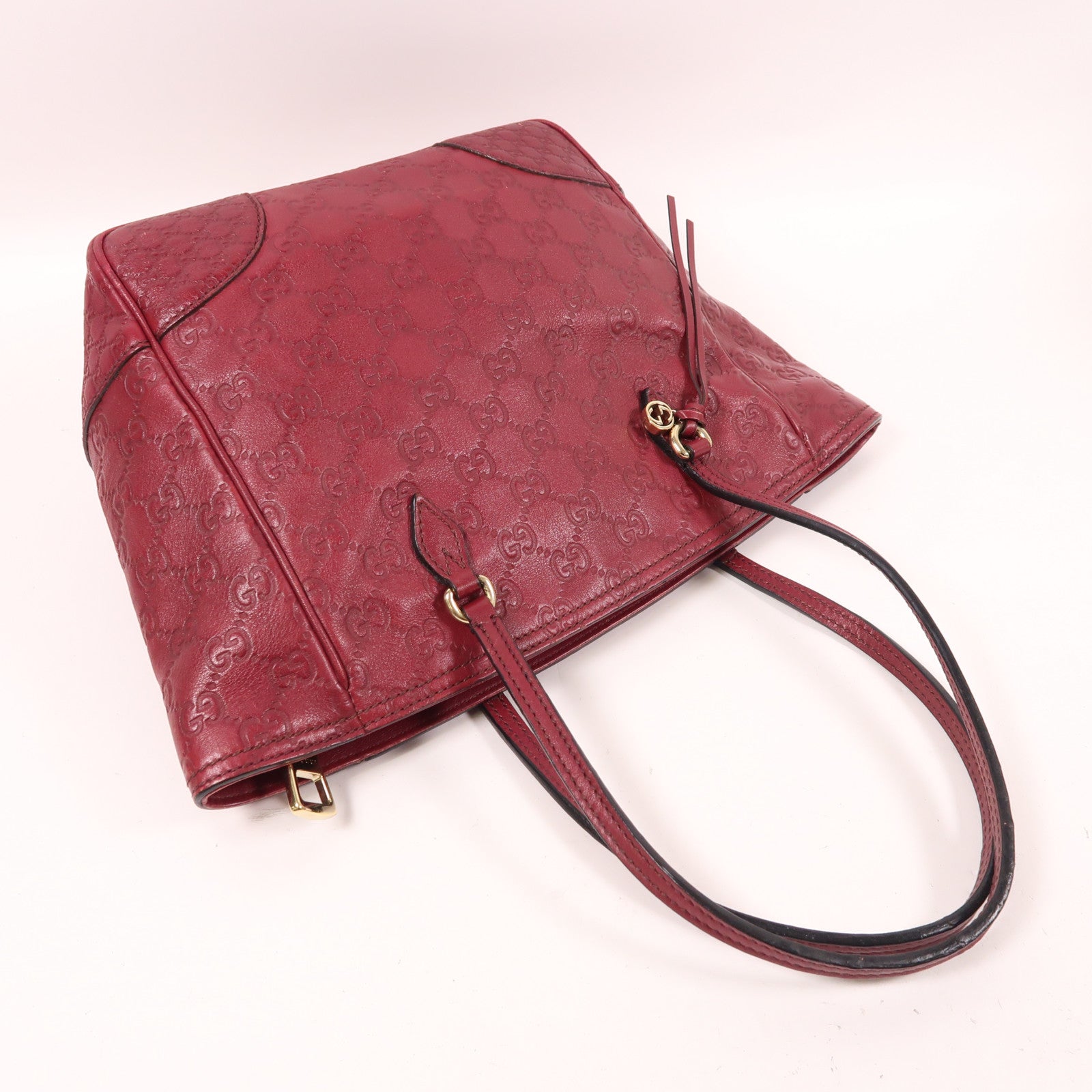 GUCCI GG GHW Shoulder Bag 353119 Calfskin Leather Red