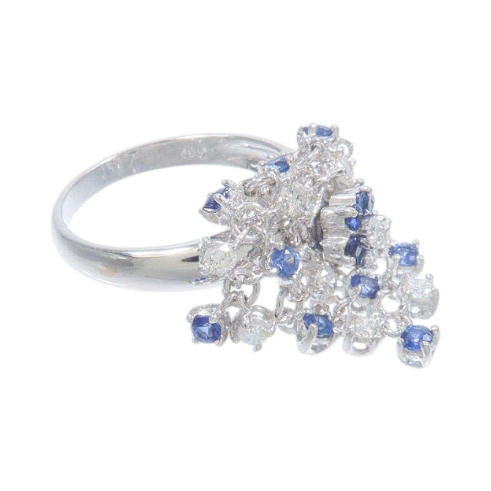 JEWELRY 18K白金Sapphire Diamond Ring藍寶石/鑽石戒指