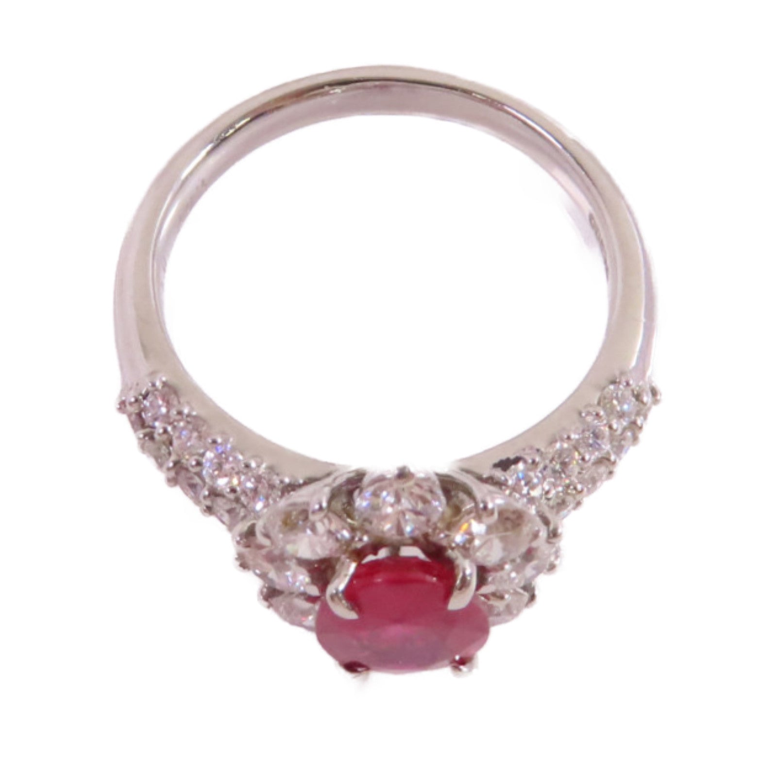 JEWELRY 【激減優惠】PT900鉑金/1.87ct紅寶石/1.24ct鑚石Ruby Diamond Ring戒指US#6.5
