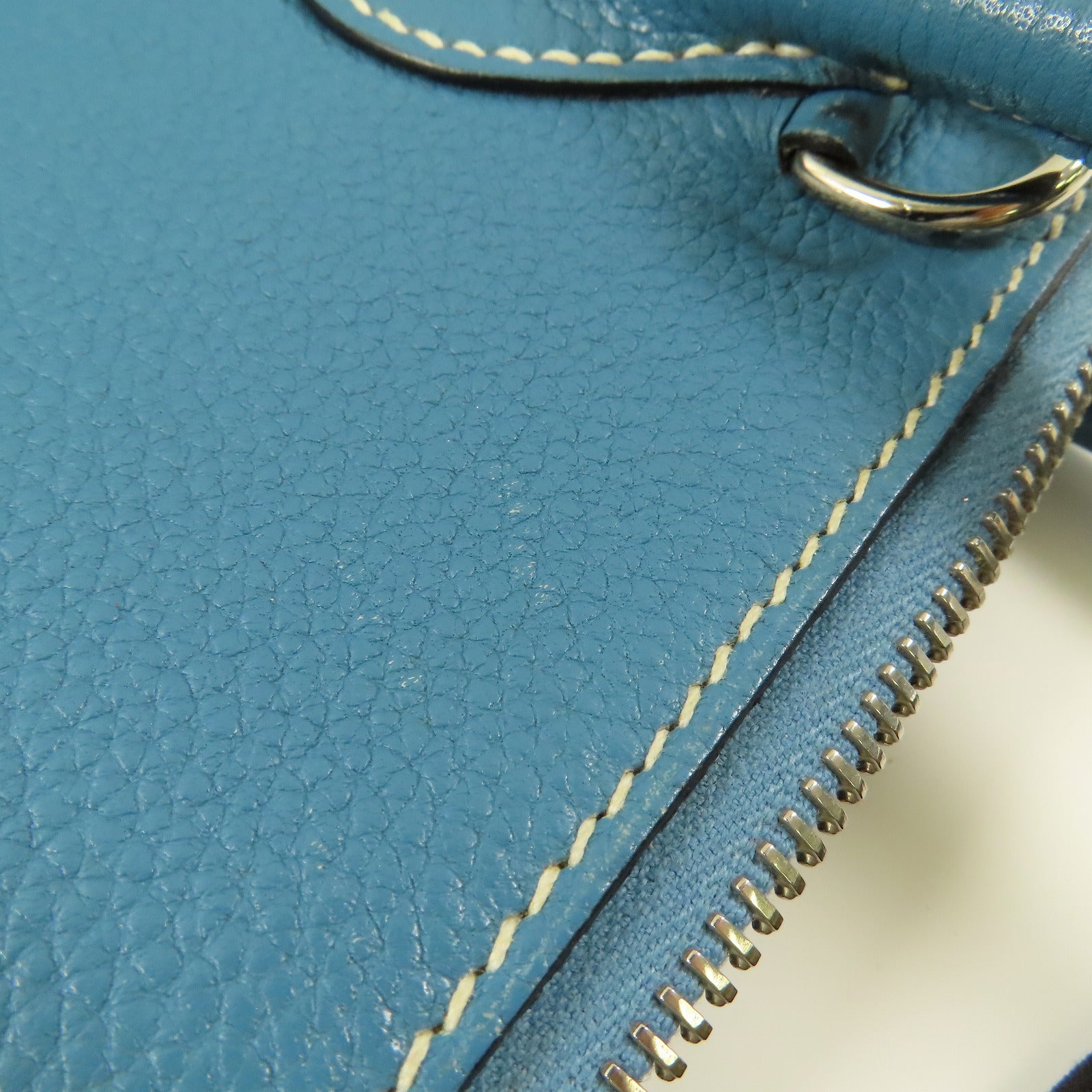 HERMES PHW Bolide 31 2way Shoulder Bag Clemence Leather Bleu Jean