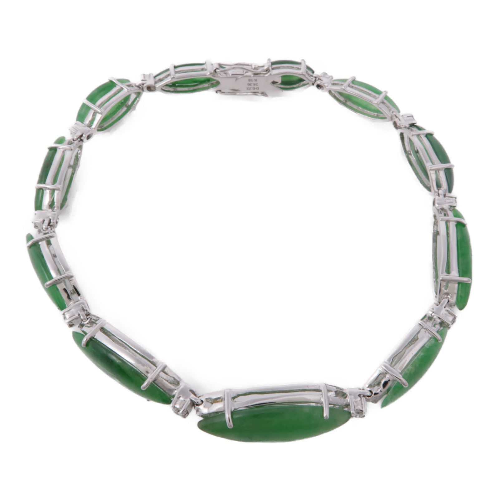JEWELRY 18K白金Jade Diamond Bracelet翡翠/鑽石手鐲