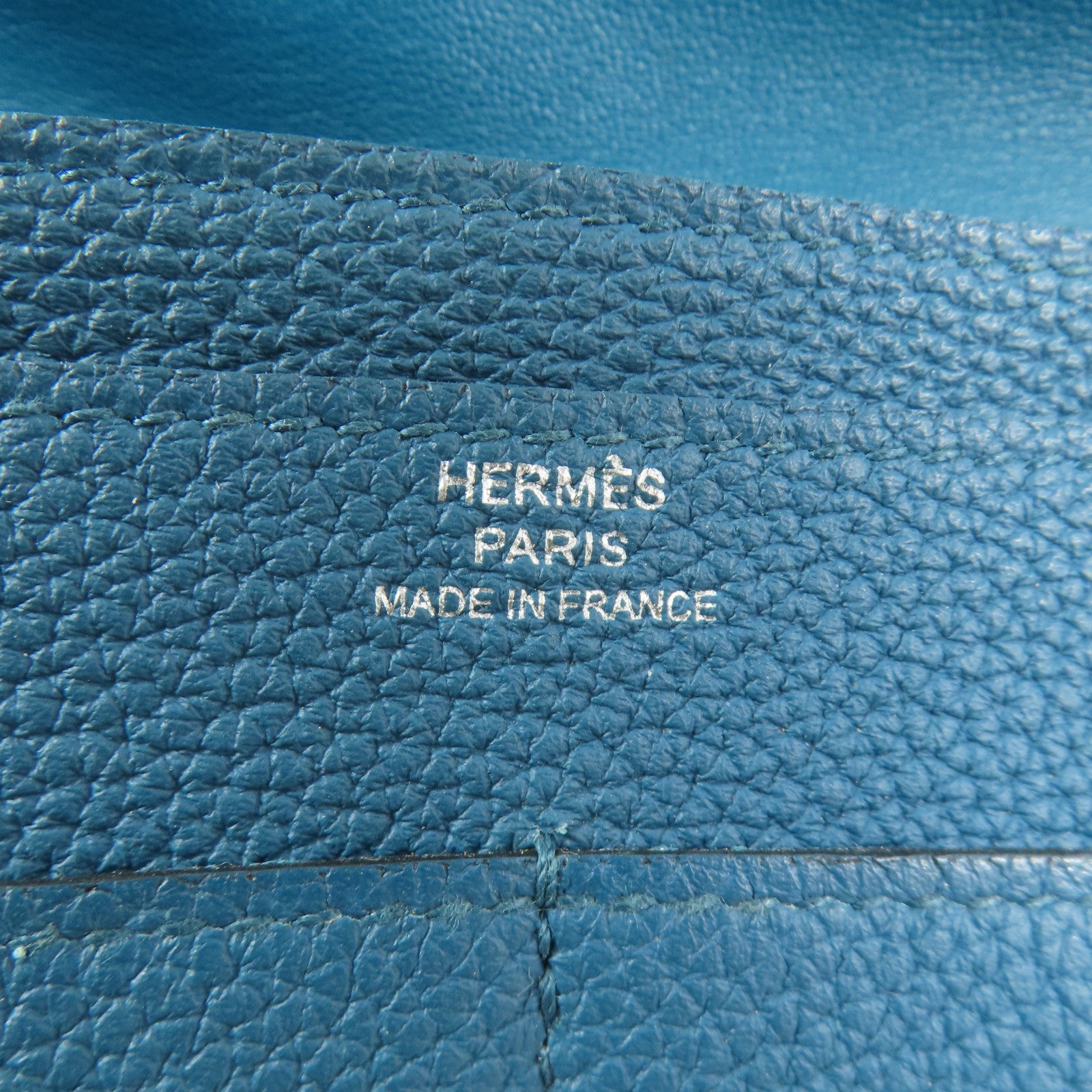 HERMES 【激減優惠】Clemence皮革Dogon Wallet銀扣長錢包Colvert