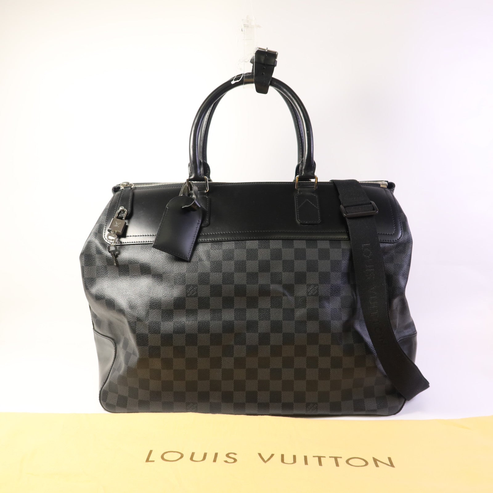 LOUIS VUITTON Damier Graphite Neo Greenwich銀扣手挽肩背兩用袋