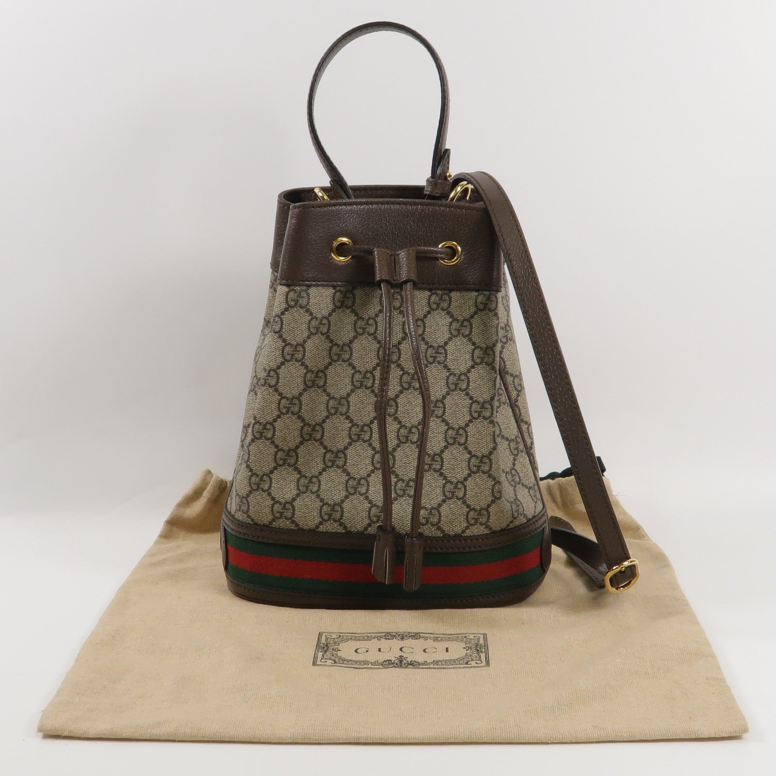 GUCCI 塗層帆布Ophidia GG Bucket Bag金扣肩背袋