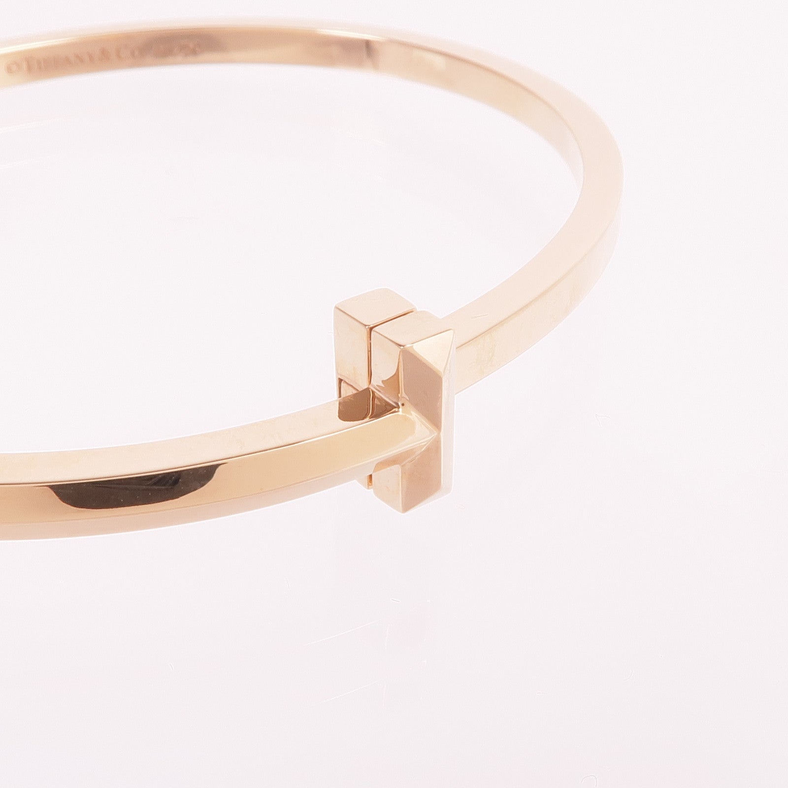 TIFFANY＆CO 18K玫瑰金T1 Narrow Hinged Bangle手鐲