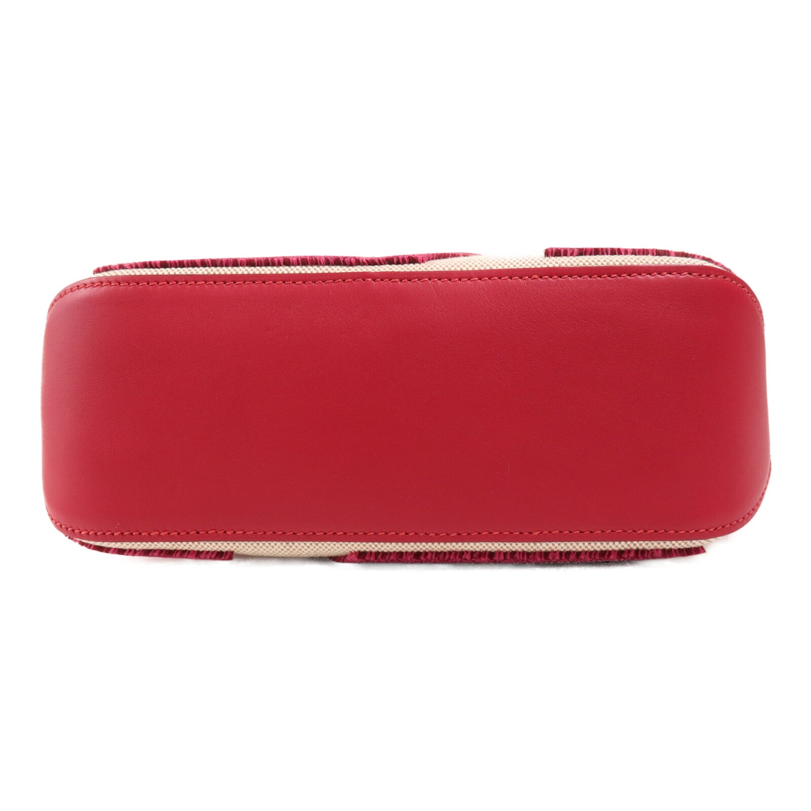 HERMES 【激減優惠】Toile H帆布/天鵝絨Cabas H En Biais 27手挽肩背兩用袋Framboise