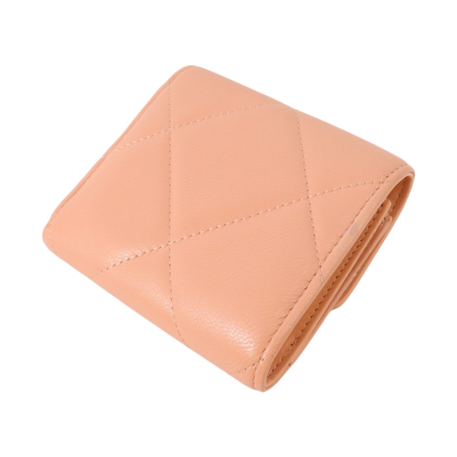 CHANEL 羊皮皮革Chanel 19 Small Flap Wallet金扣錢包
