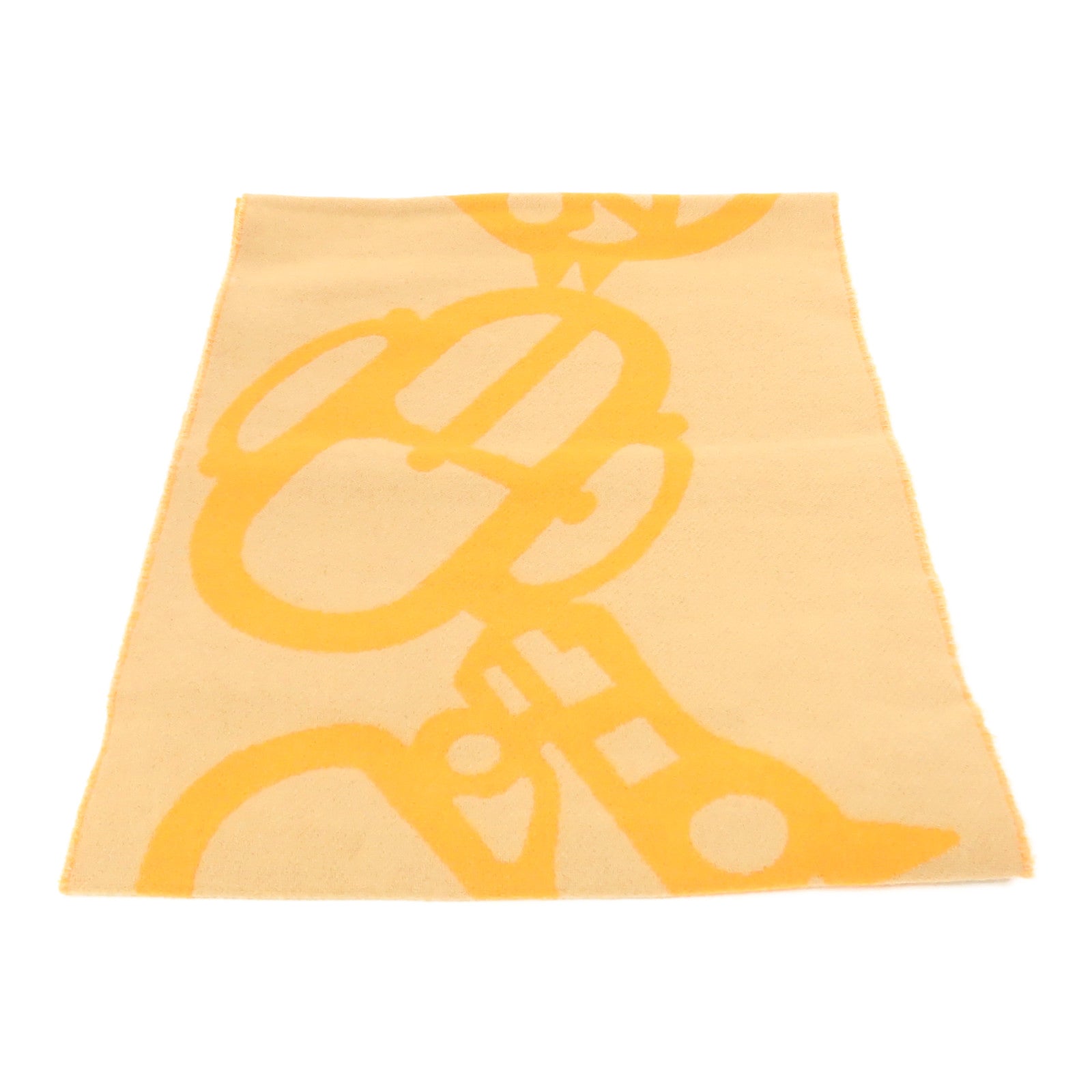 HERMES 羊絨Scarf圍巾啡色/橙色