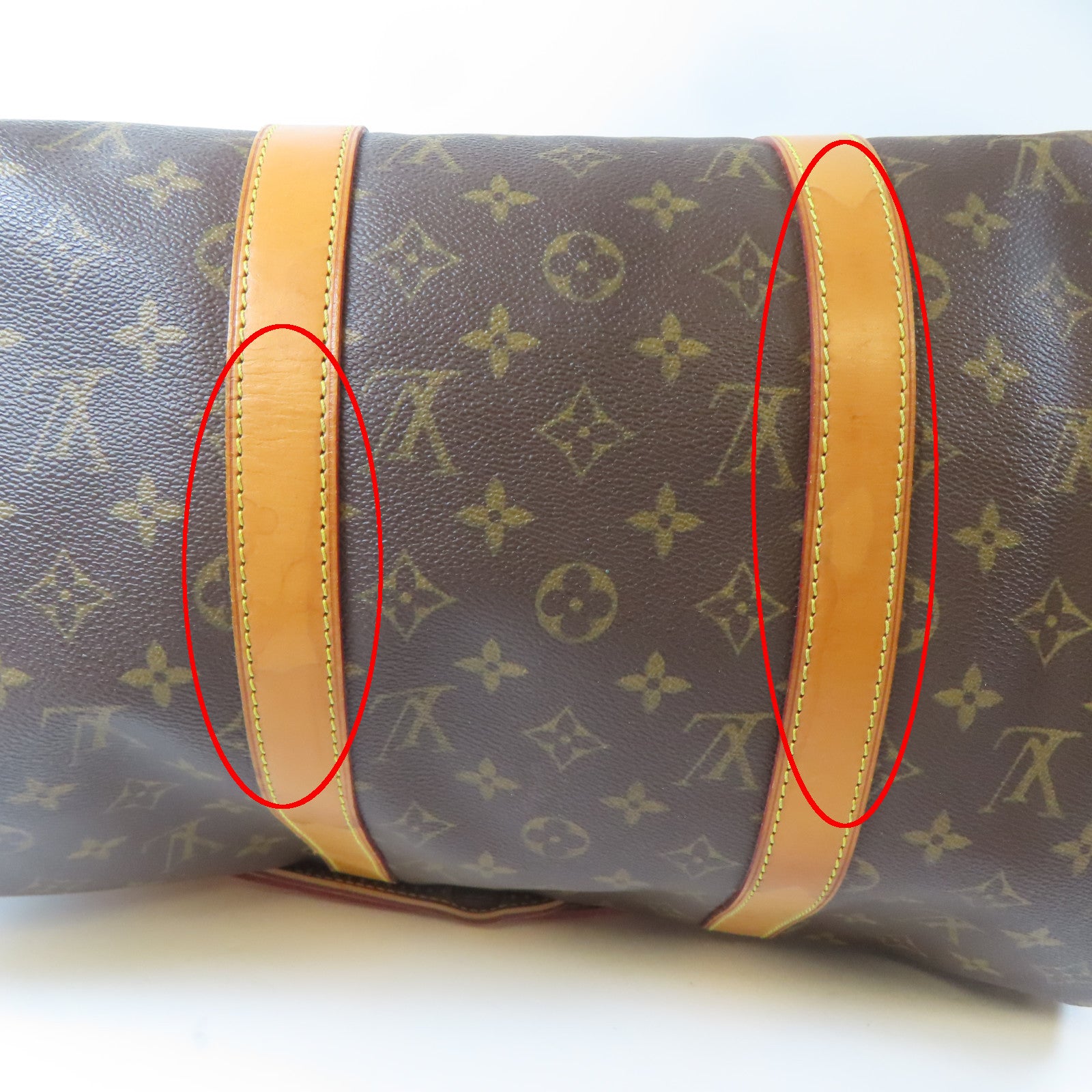 LOUIS VUITTON Monogram Keepall Bandouliere 50金扣手挽肩背兩用袋啡色