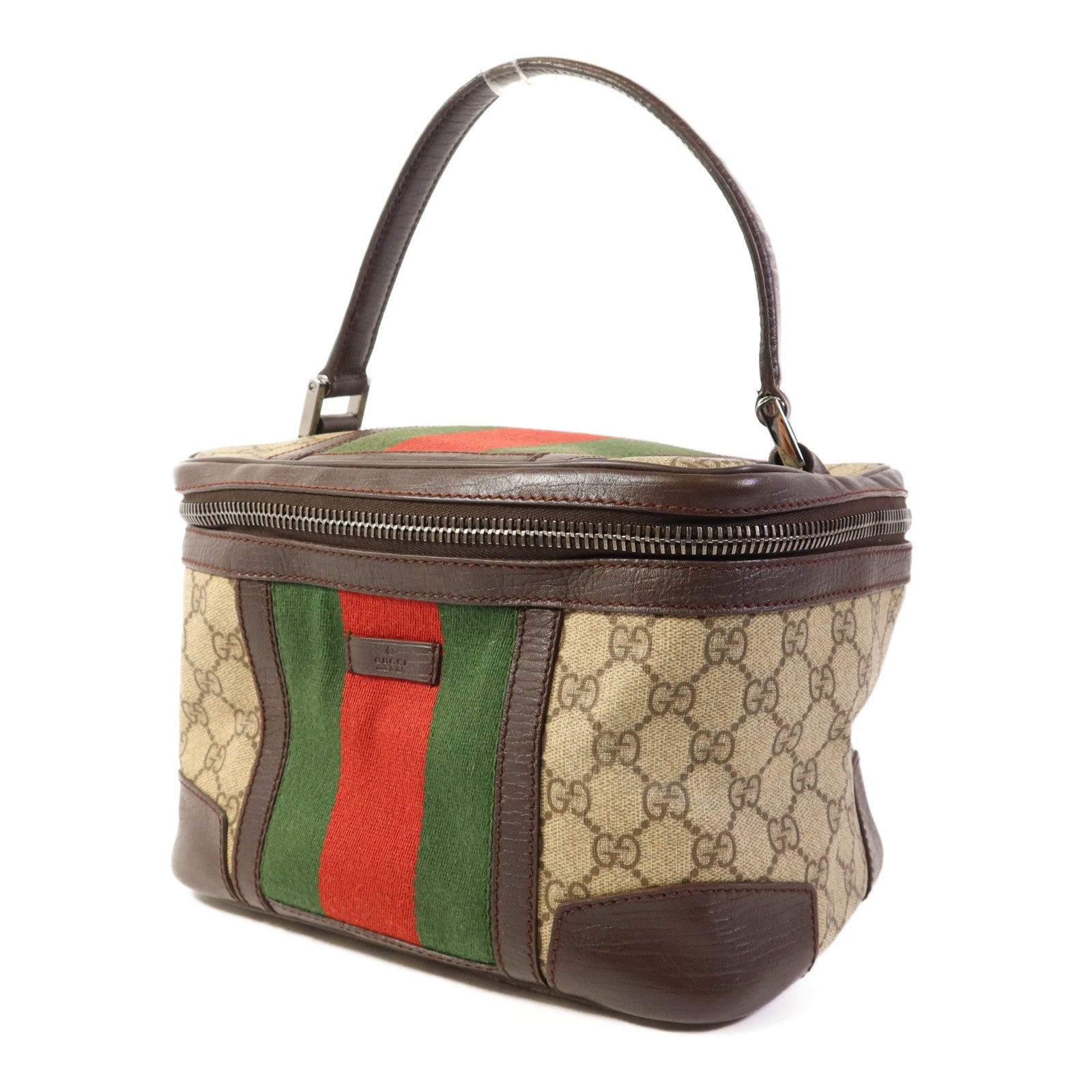 GUCCI 塗層帆布Cosmetic Bag銀扣化妝袋