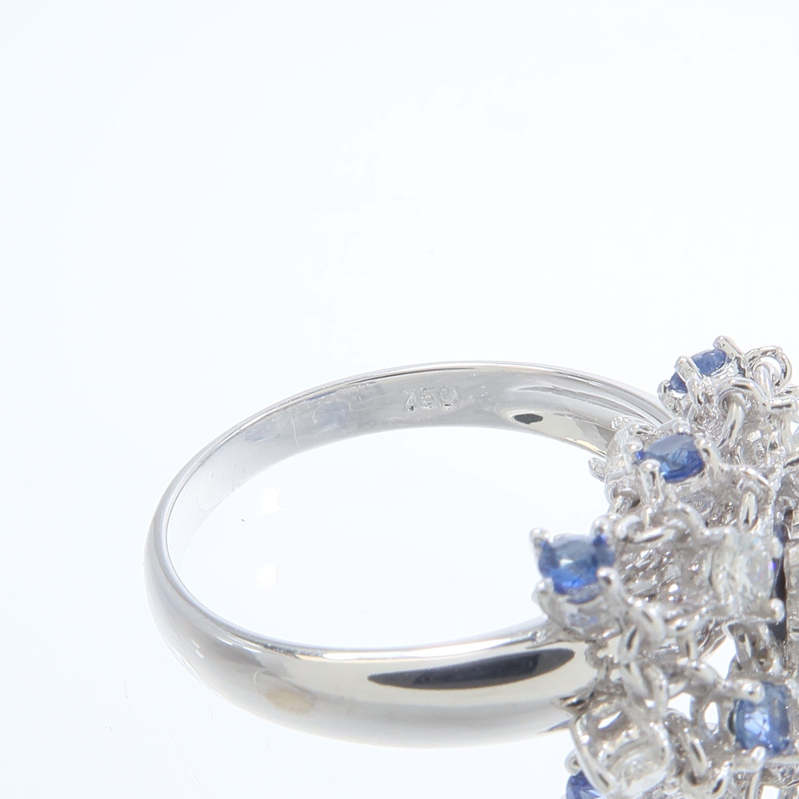 JEWELRY 18K白金Sapphire Diamond Ring藍寶石/鑽石戒指