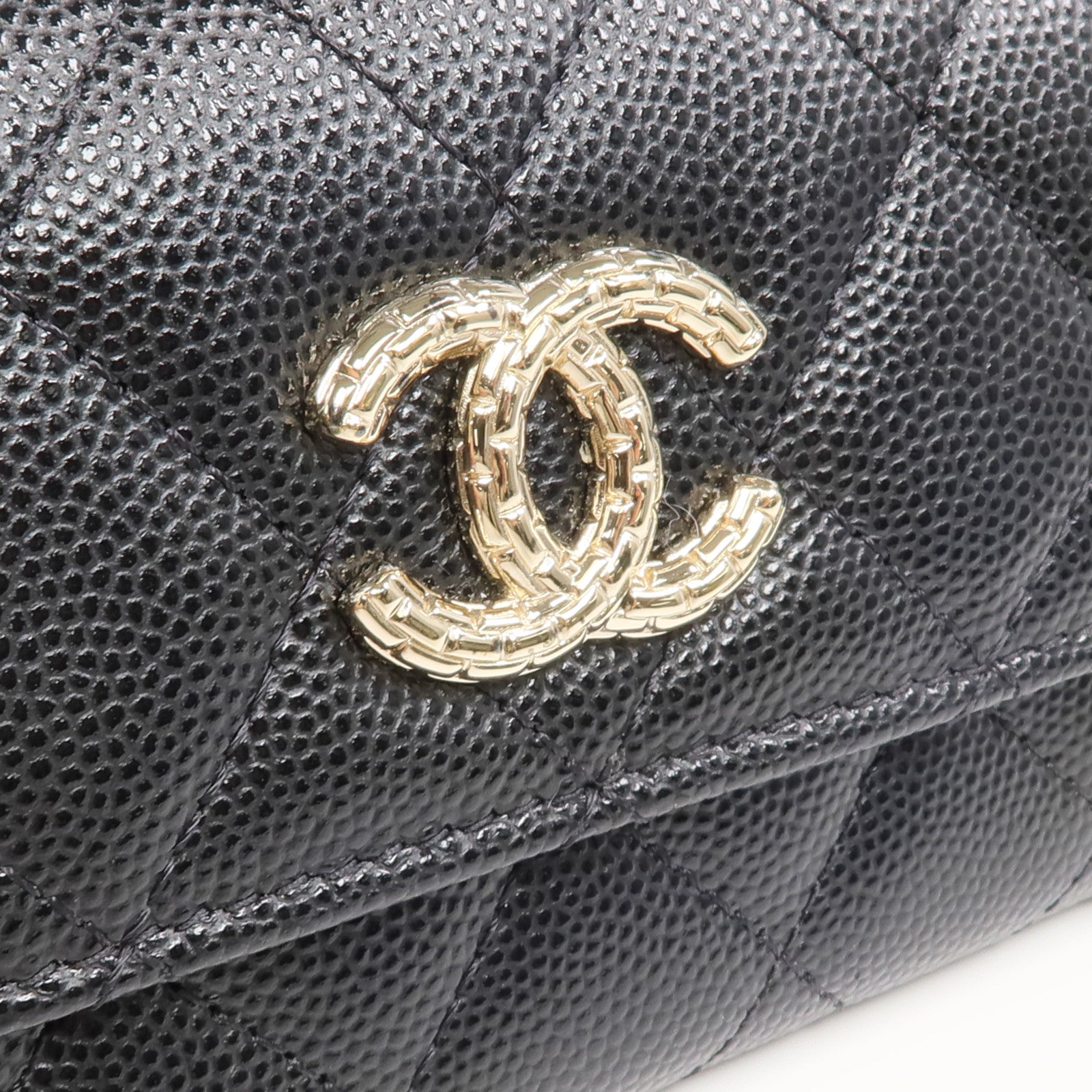 CHANEL 牛皮皮革Card/Coin Case金扣零錢包/卡片套