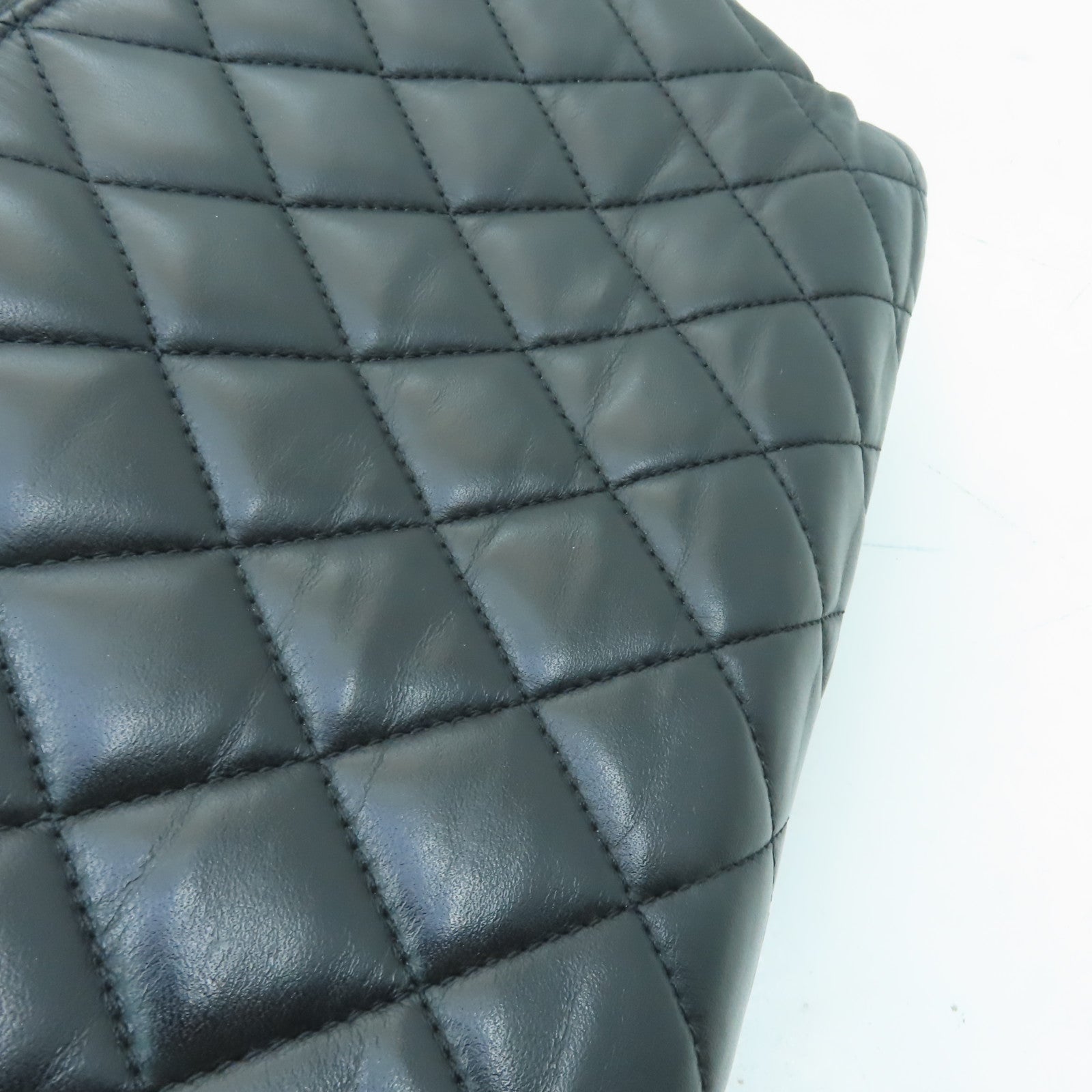 CHANEL 【激減優惠】菱格羊皮皮革Chain Shoulder銀扣鏈帶肩背袋黑色