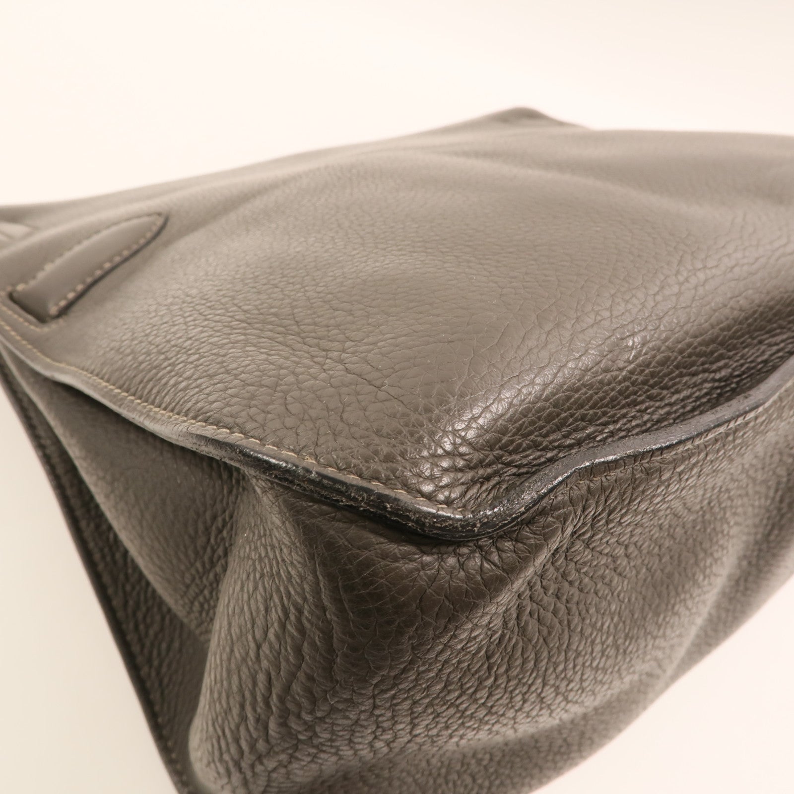 HERMES Togo皮革Jypesiere 37銀扣肩背袋Etain