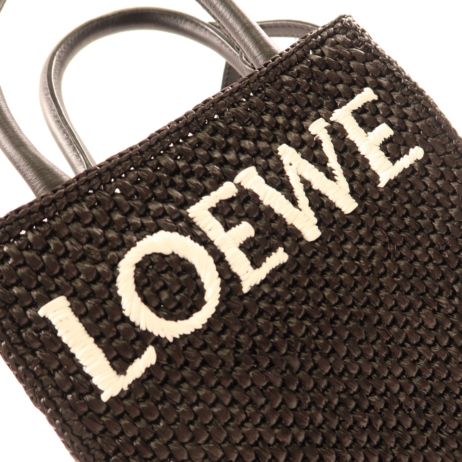 LOEWE Raffia Tote Bag Mini金扣手挽肩背兩用袋