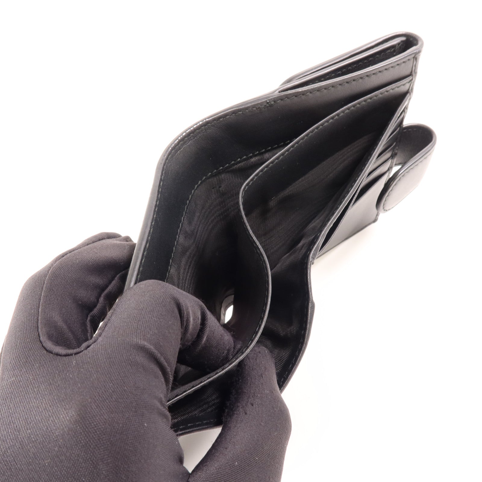 GUCCI 塗層帆布/牛皮皮革GG Supreme Wallet金扣錢包