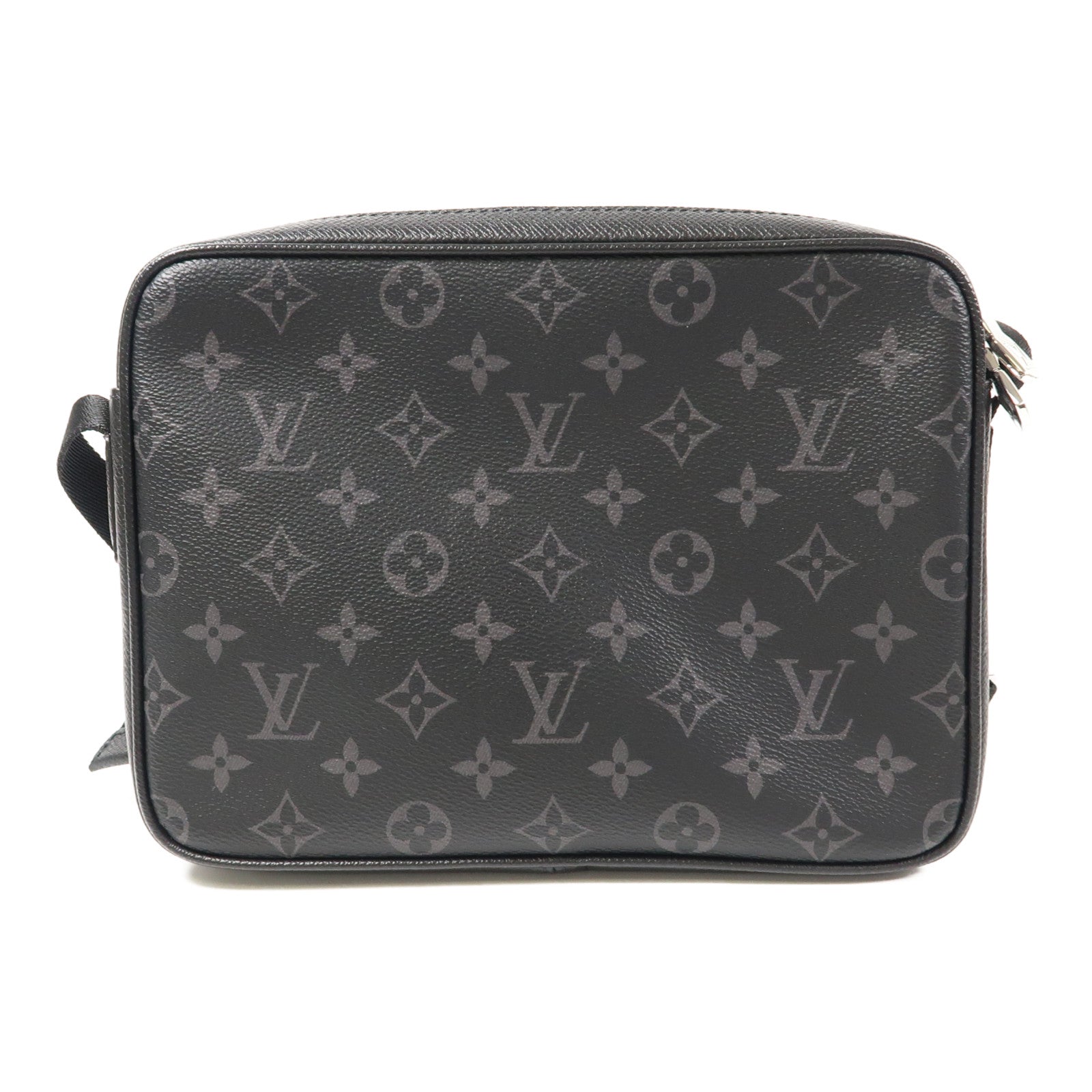 LOUIS VUITTON Monogram Eclipse/Taiga Outdoor Messenger銀扣肩背袋/斜挎包