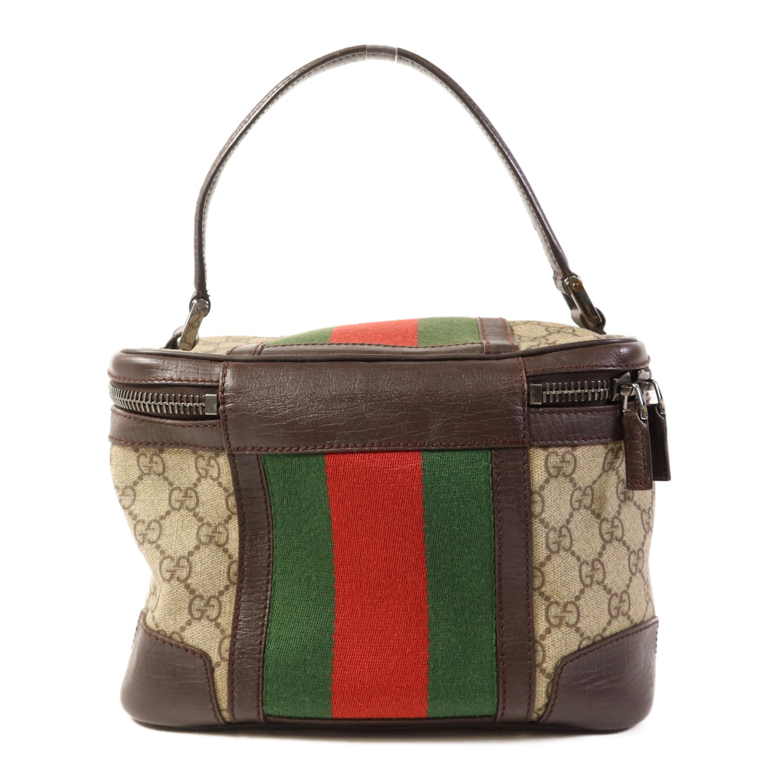 GUCCI 塗層帆布Cosmetic Bag銀扣化妝袋