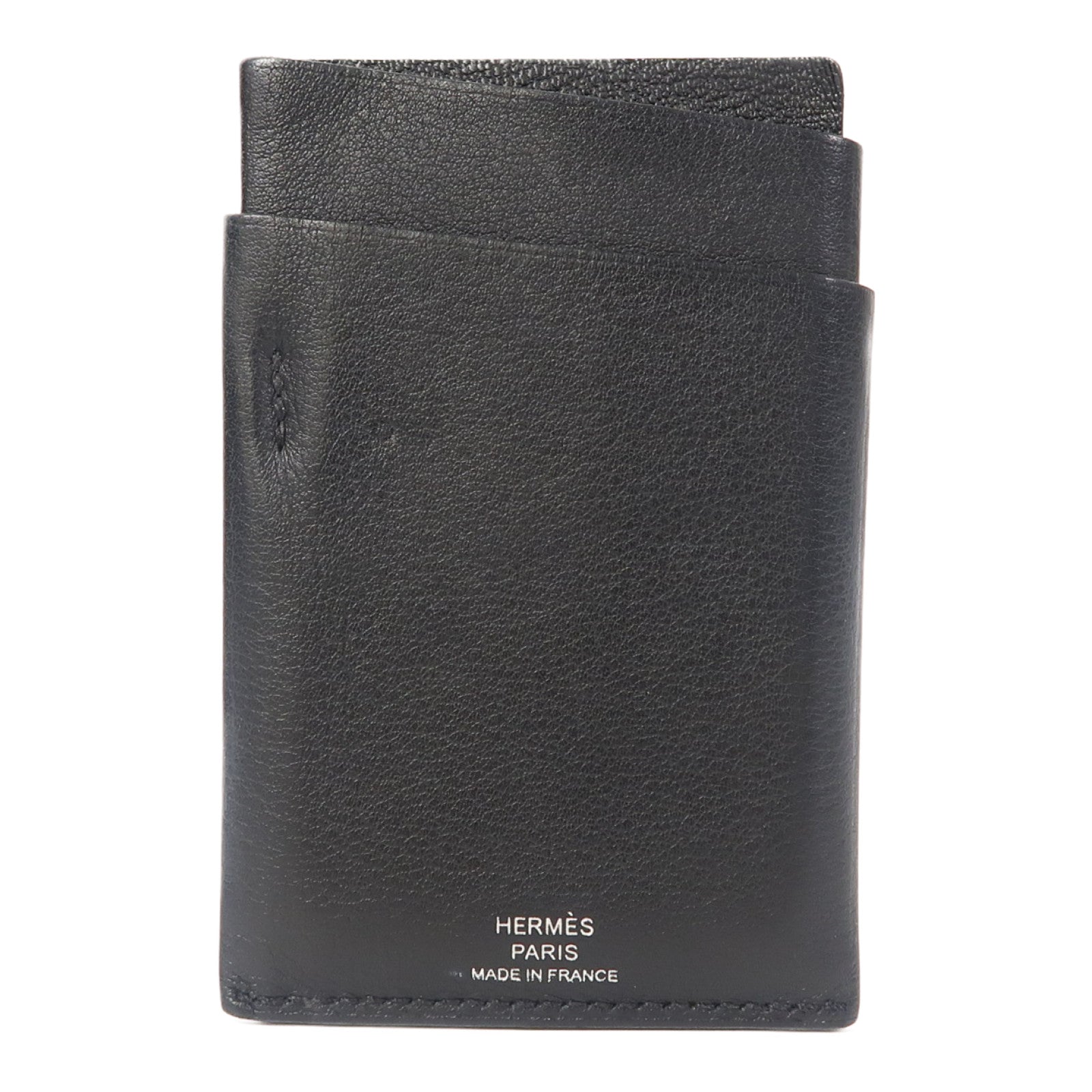 HERMES Swift皮革Porte-cartes Citadelle卡片套黑色