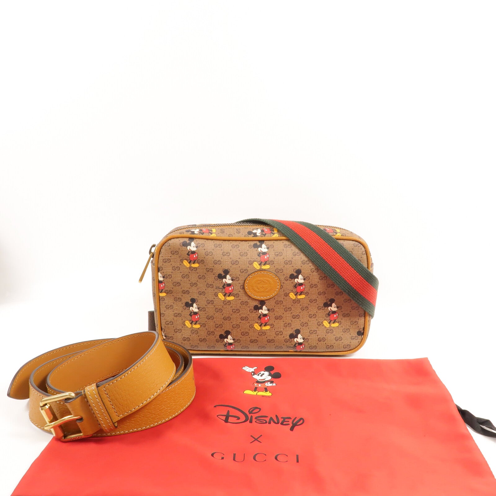 GUCCI 塗層帆布Disney Collab Mini GG Supreme腰包