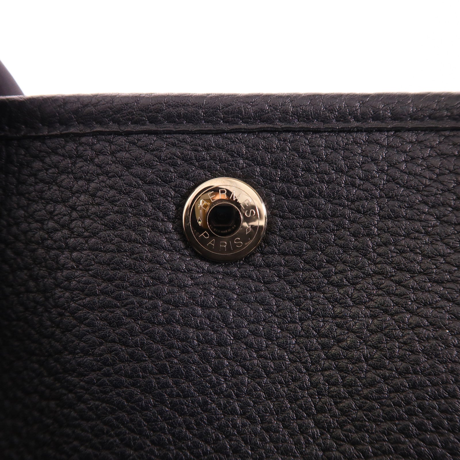 HERMES Negonda皮革Garden Party PM銀扣手挽袋89 Noir