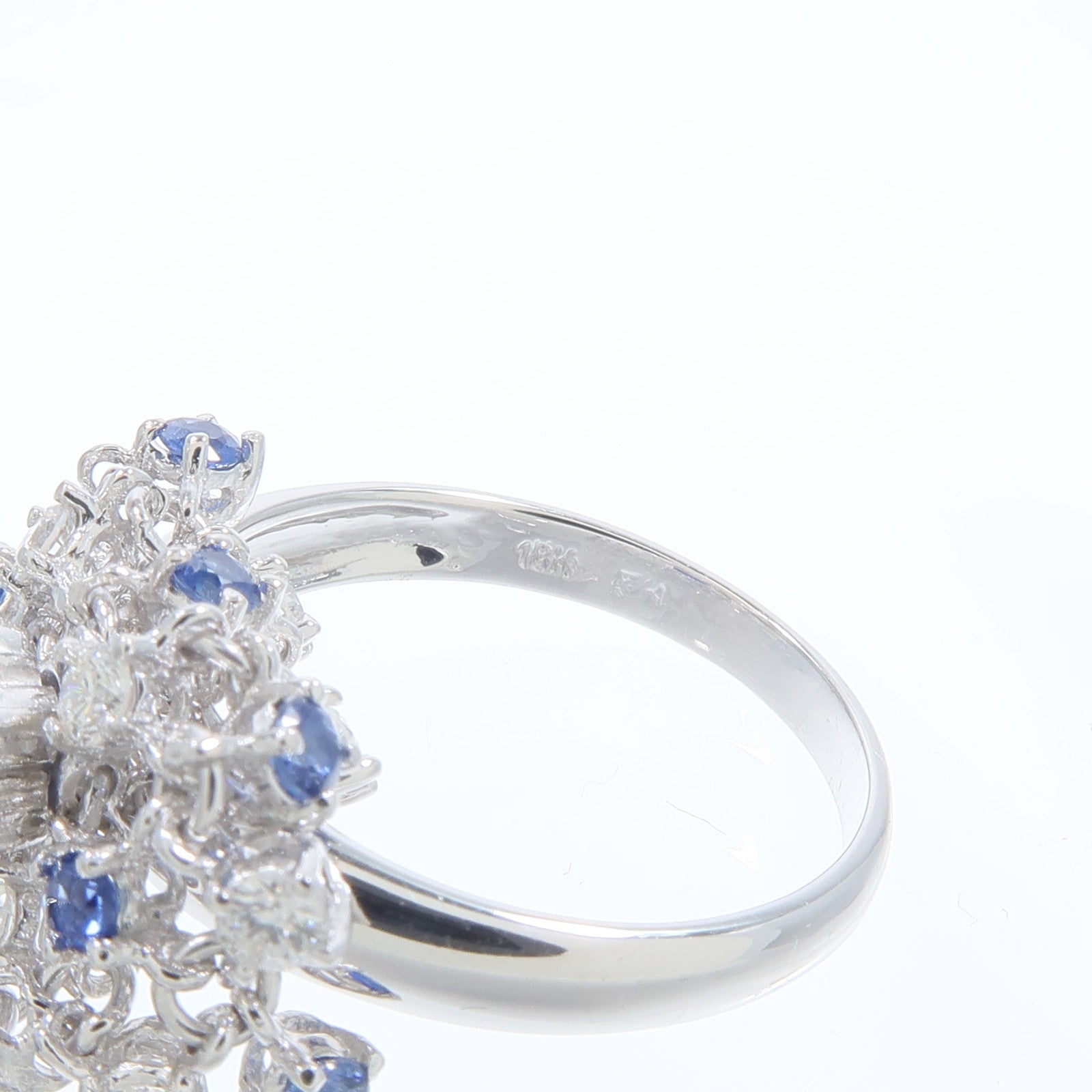JEWELRY 18K白金Sapphire Diamond Ring藍寶石/鑽石戒指