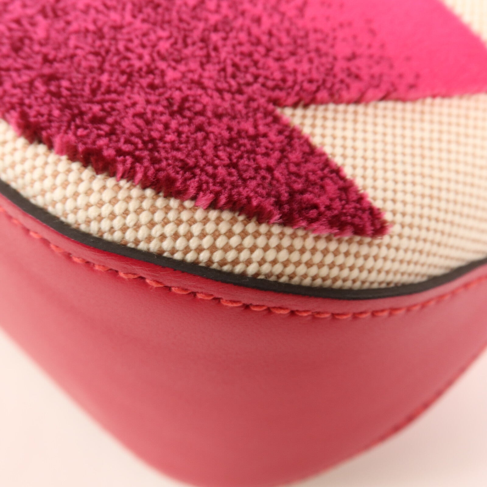 HERMES Toile H帆布/天鵝絨Cabas H En Biais 27手挽肩背兩用袋Framboise