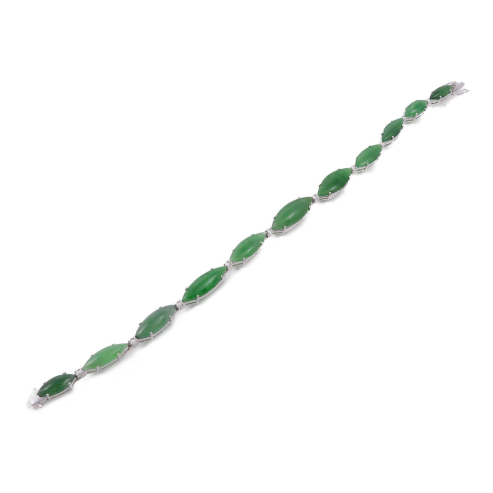 JEWELRY 【激減優惠】18K白金Jade Diamond Bracelet翡翠/鑽石手鐲